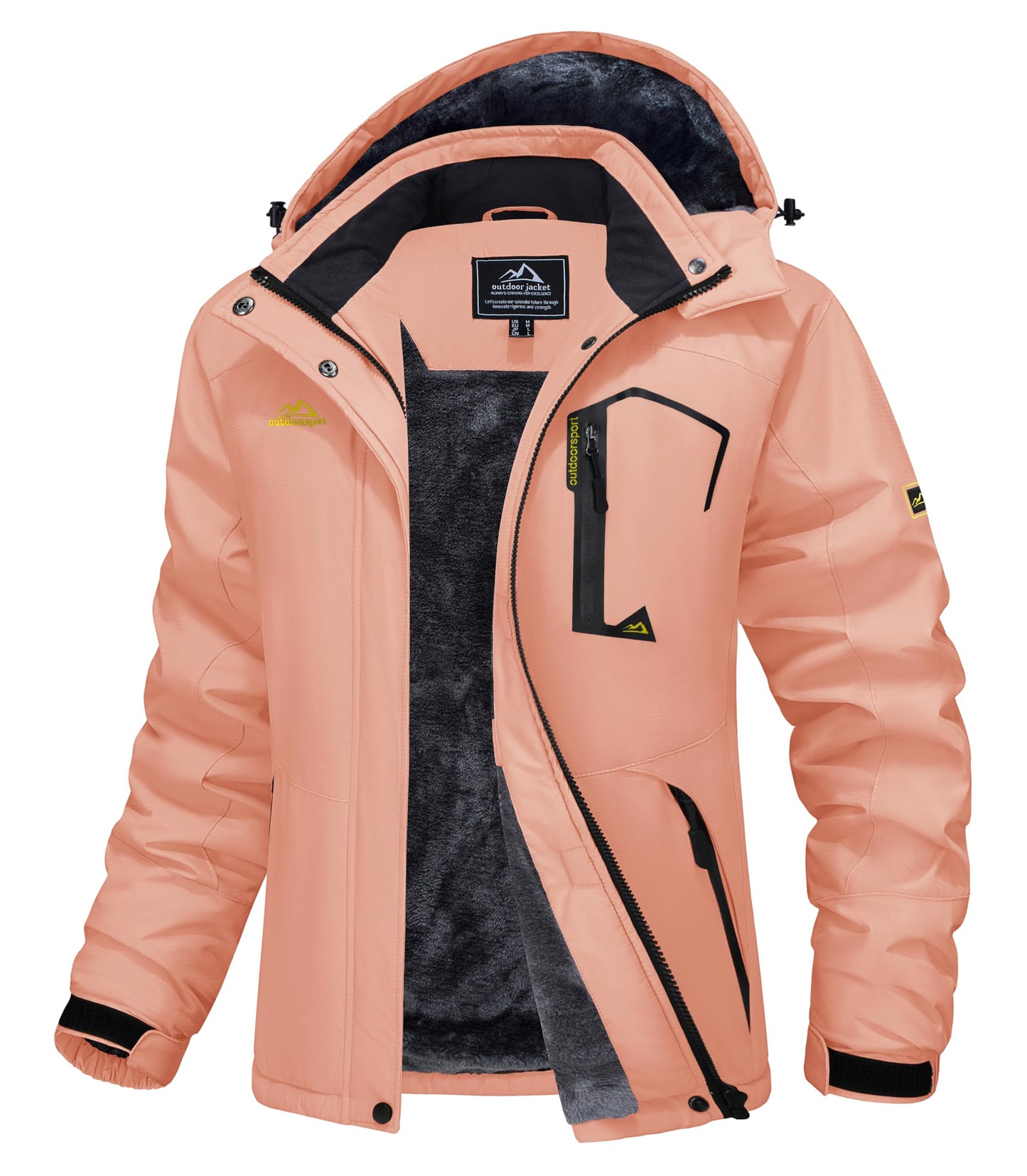 MAGCOMSEN Women's Ski Jacket Waterproof Insulated Snow Jacket Warm Windproof Winter Coats with Hood Fleece Lined Jacket