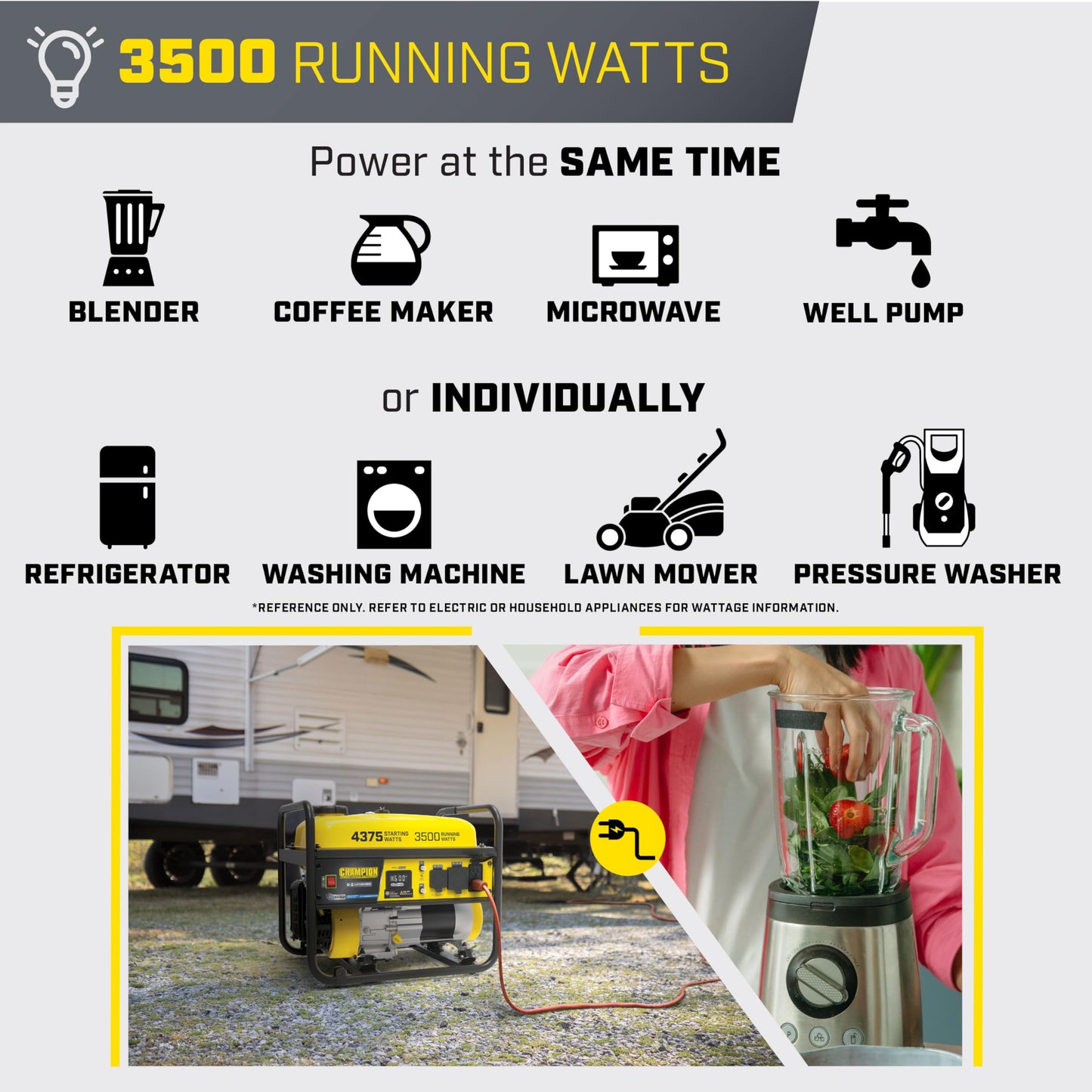 Champion Power Equipment 4375-Watt RV Ready Portable Generator with CO Shield