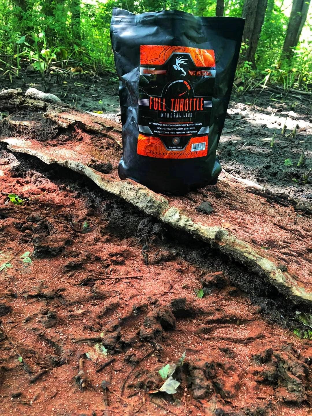 Full Throttle – Mineral Lick | Better Than Deer Salt Lick | Whitetail Deer Plot Vitamin & Mineral Supplement for Antler Growth & Body Development | 5 LB Bag