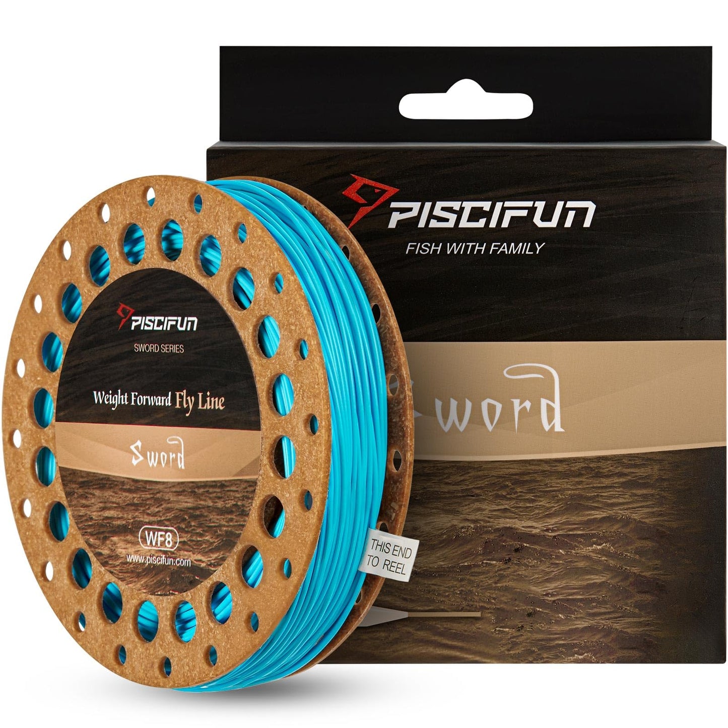 Piscifun Sword Fly Fishing Line with Welded Loop, Weight Forward Floating Fly Line, Available in WF1, WF2, WF3, WF4, WF5, WF6, WF7, WF8, WF9, and WF10 Weights, in Lengths of 90 and 100 Feet