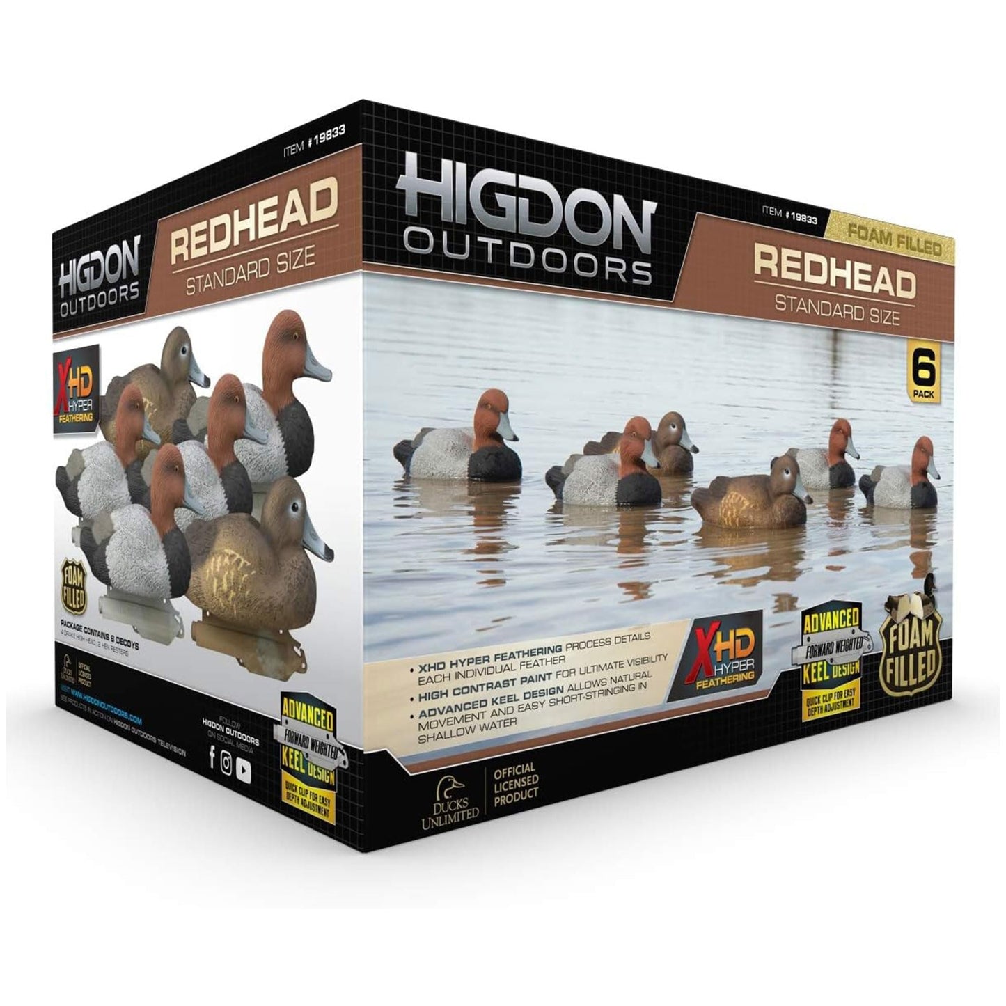 Higdon Outdoors | Standard Red Head Duck Decoys, Foam-Filled