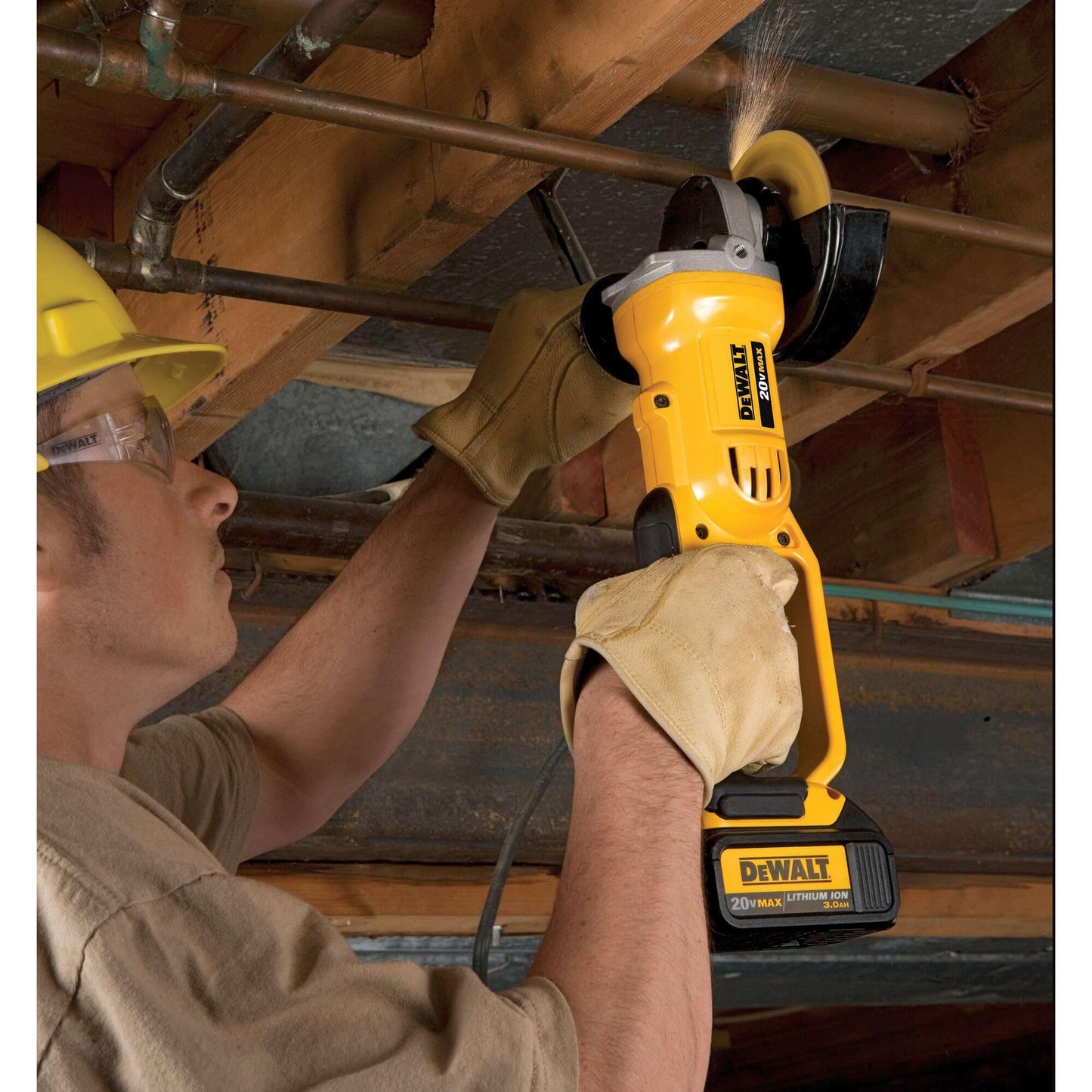 DEWALT 20V MAX* Angle Grinder Tool Cordless Brushless, 4 1/2 Inch, with Paddle Switch and Kickback Brake, Tool Only (DCG413B)