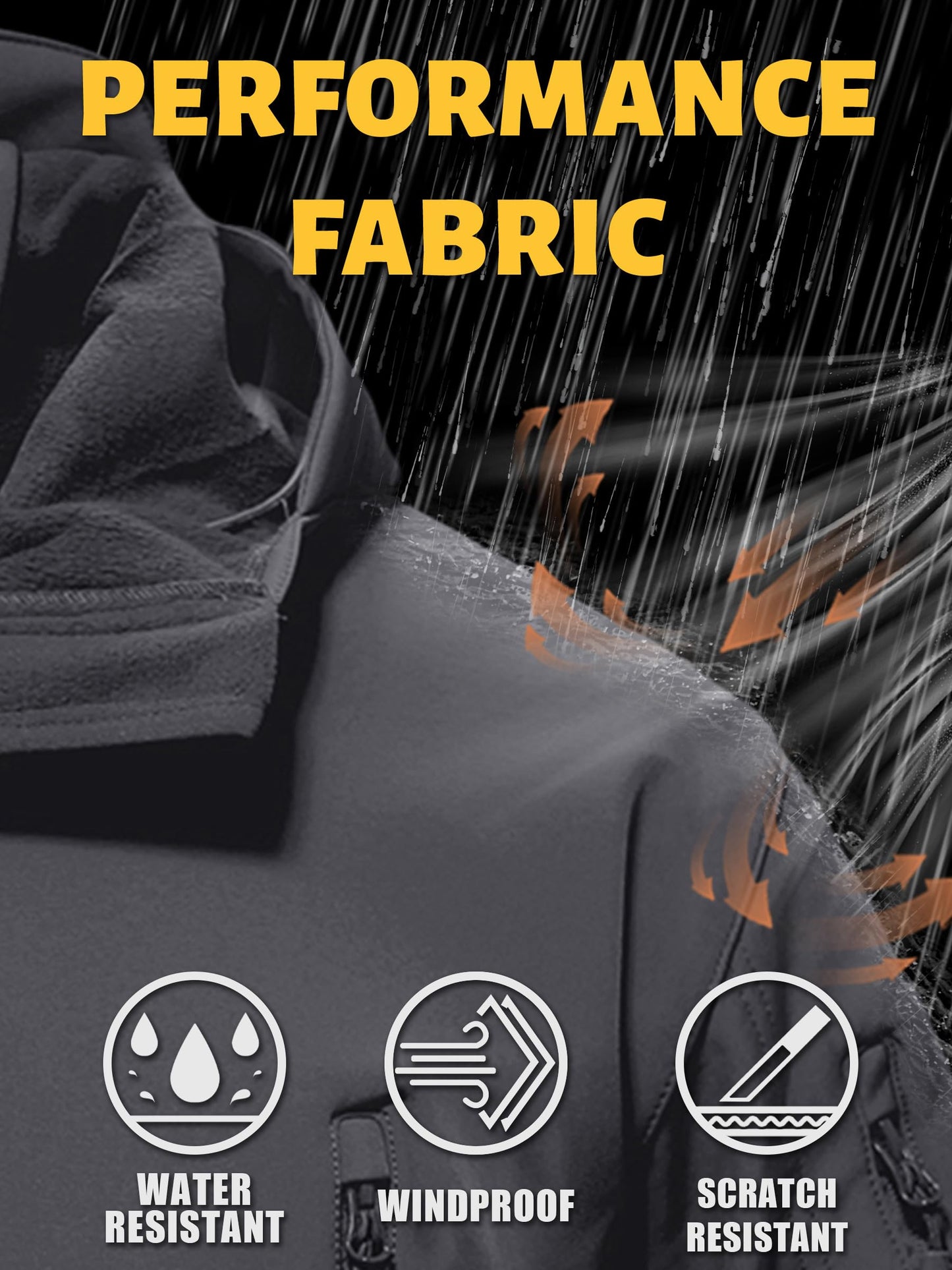 TACVASEN Men's Special Ops Military Tactical Rain Jackets Winter Warm Fleece Softshell Hooded Raincoat Snowboard