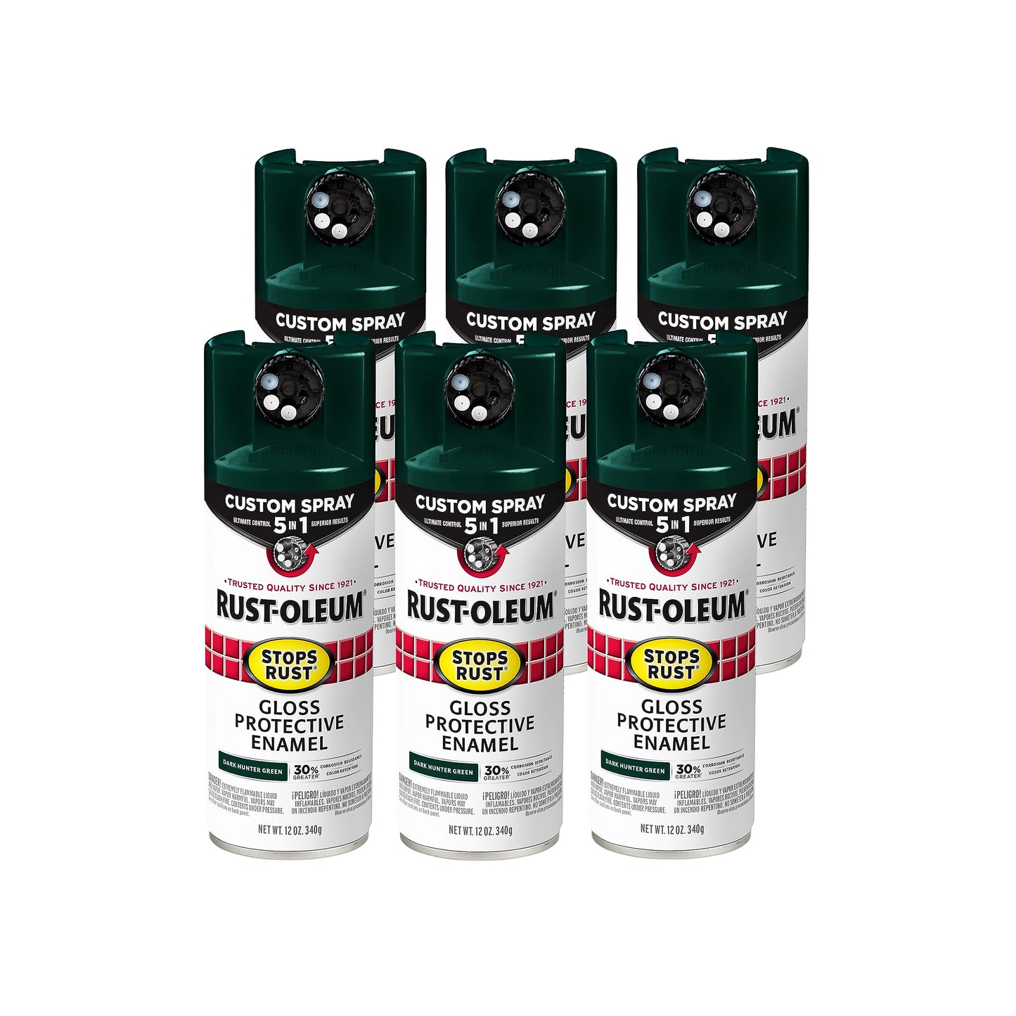 Rust-Oleum 376892 Stops Rust Custom Spray 5-in-1 Spray Paint, 12 oz, Gloss Leather Brown
