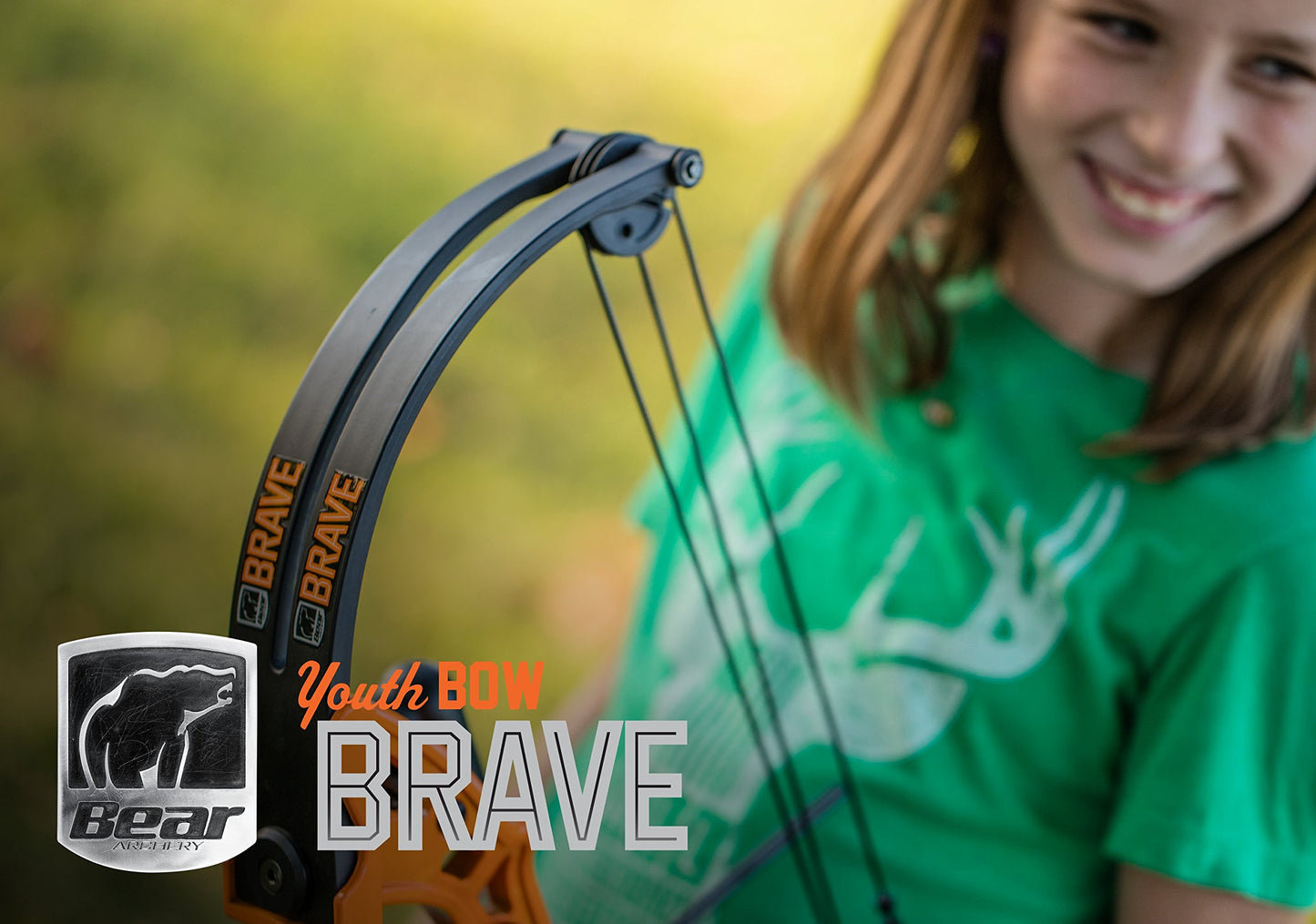 Bear Archery Brave Bow Set for Youth, Recommended Ages 8-12, Right Handed, Continuous Draw Weight Up to 25 lb., Continuous Draw Length Up to 19.5-inches