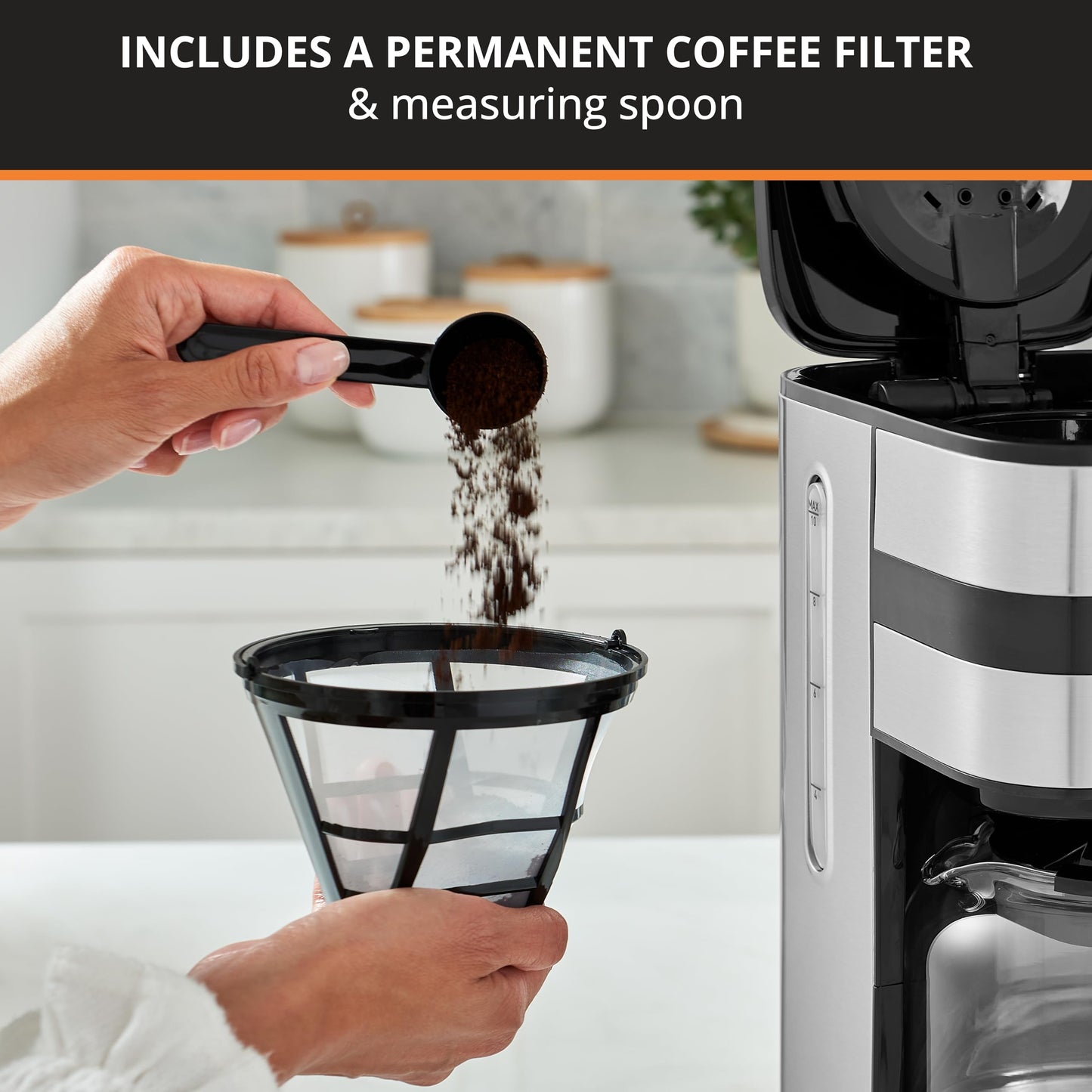 KRUPS Newer Model Drip Coffee Maker, 10-Cup, Silver