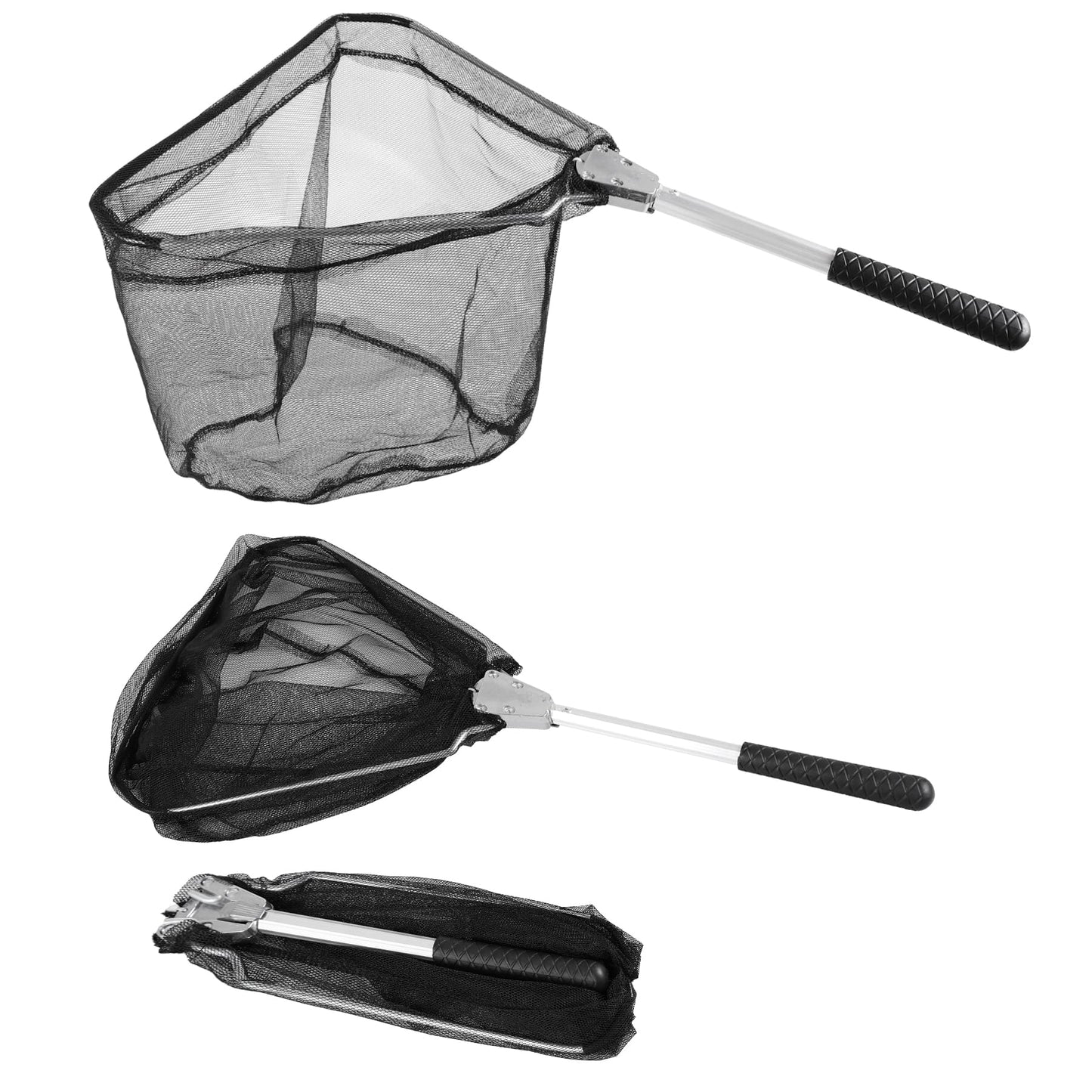 RESTCLOUD Fishing Landing Net with Telescoping Pole Handle, Fishing net Freshwater for Kids Men Women, Extend to 40-63 Inches