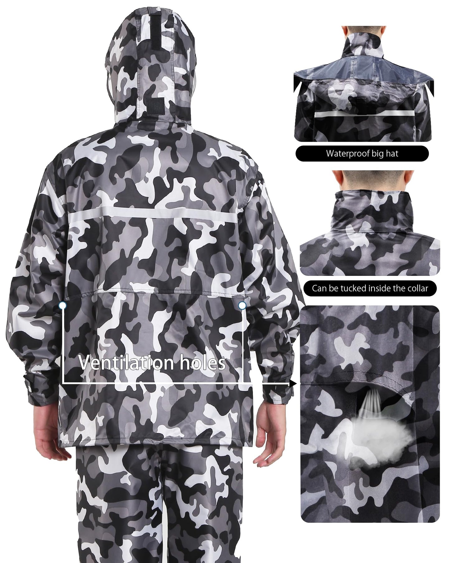 iCreek Rain Suit Waterproof Jacket and Trouser Suit Raincoat for Men and Women Outdoor All-Sport Breathable Anti-storm