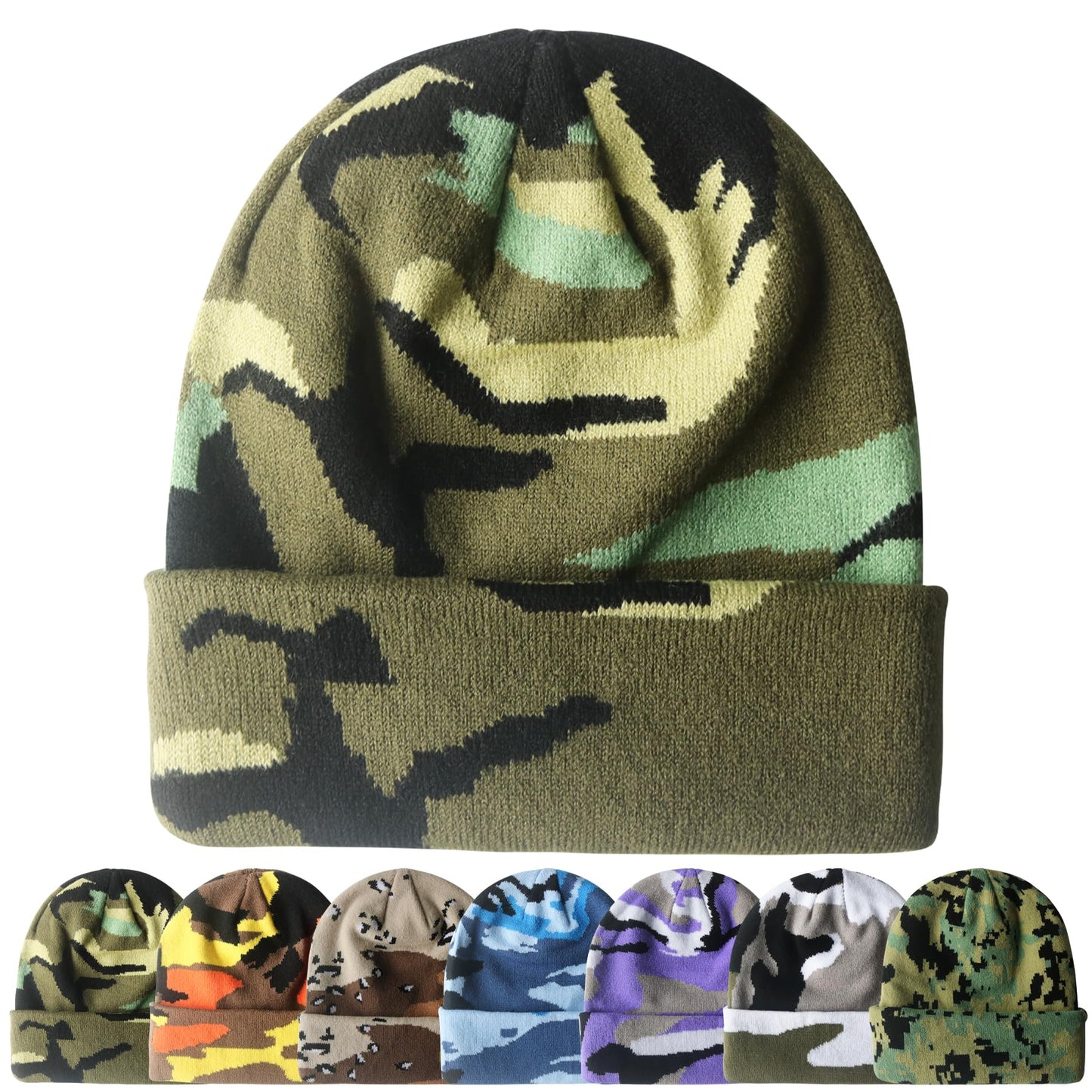 PFFY Beanie for Men Women Unisex Knit Cuffed Plain Winter Beanies Hats Skull Cap