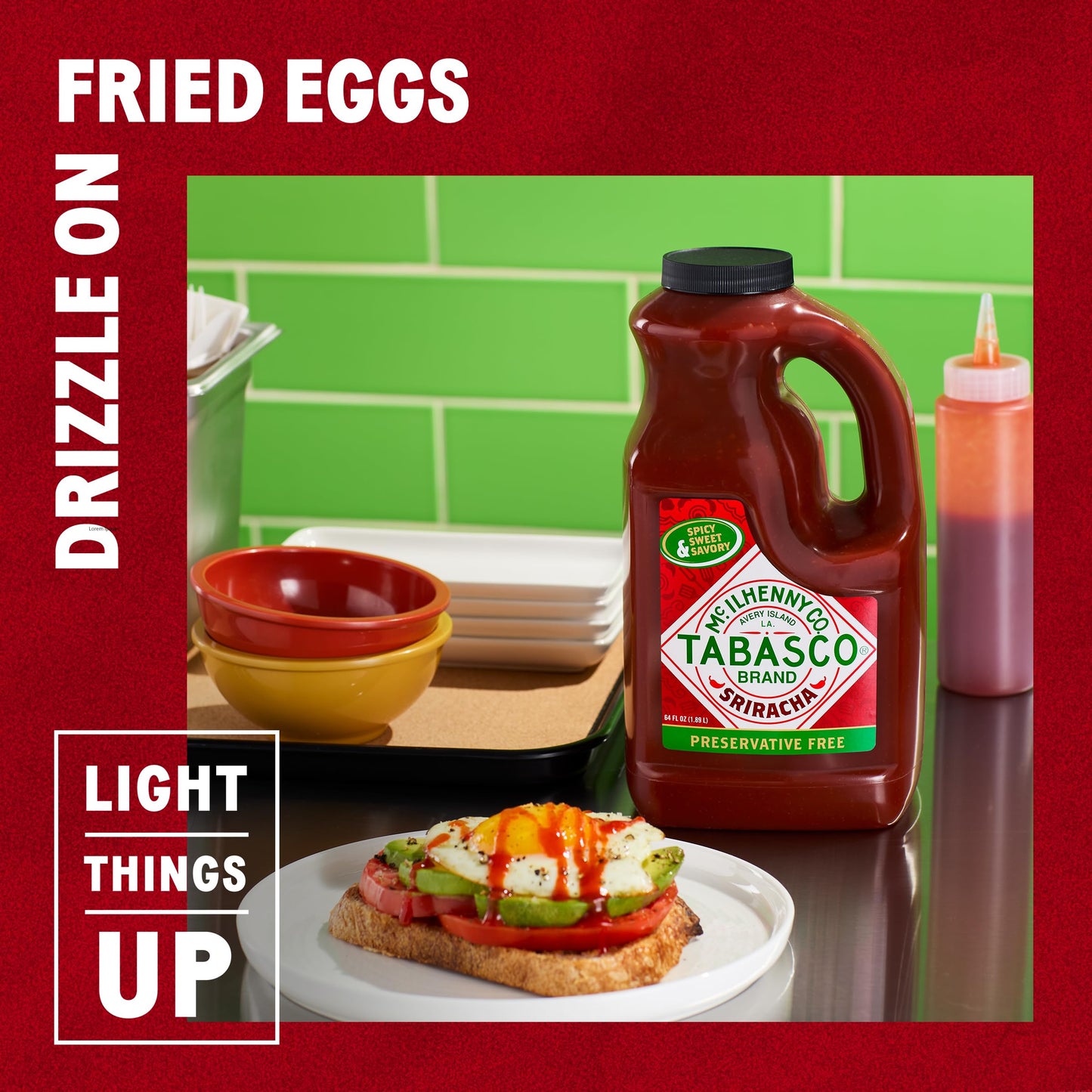 TABASCO Brand Original Red Pepper Hot Sauce, Medium Heat, Bulk Plastic Jug, Classic & Versatile, Three Simple Ingredients, For Large Recipes & Marinades, Great on Everything, 128 Fl Oz (Pack of 1)