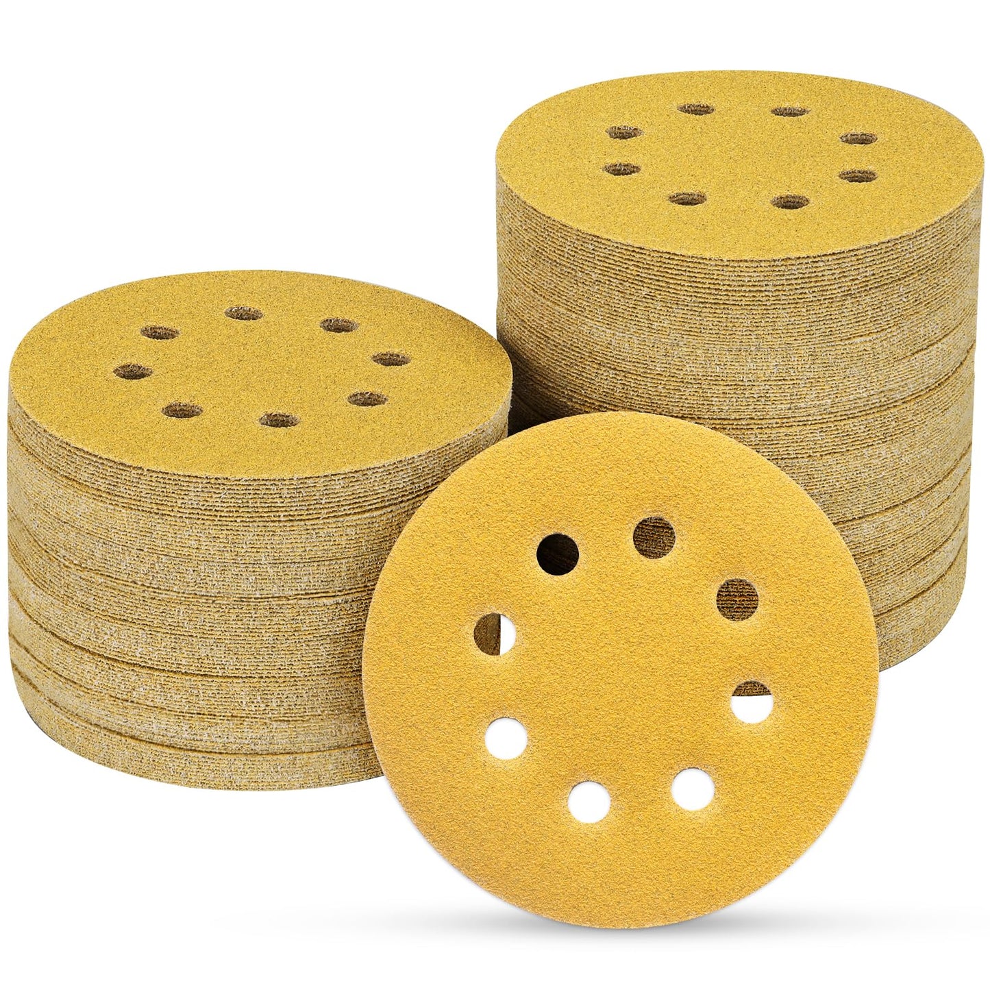 100 PCS 5 Inch Sanding Discs 120 Grit, Round Hook and Loop Sandpaper for Random Orbital Sander
