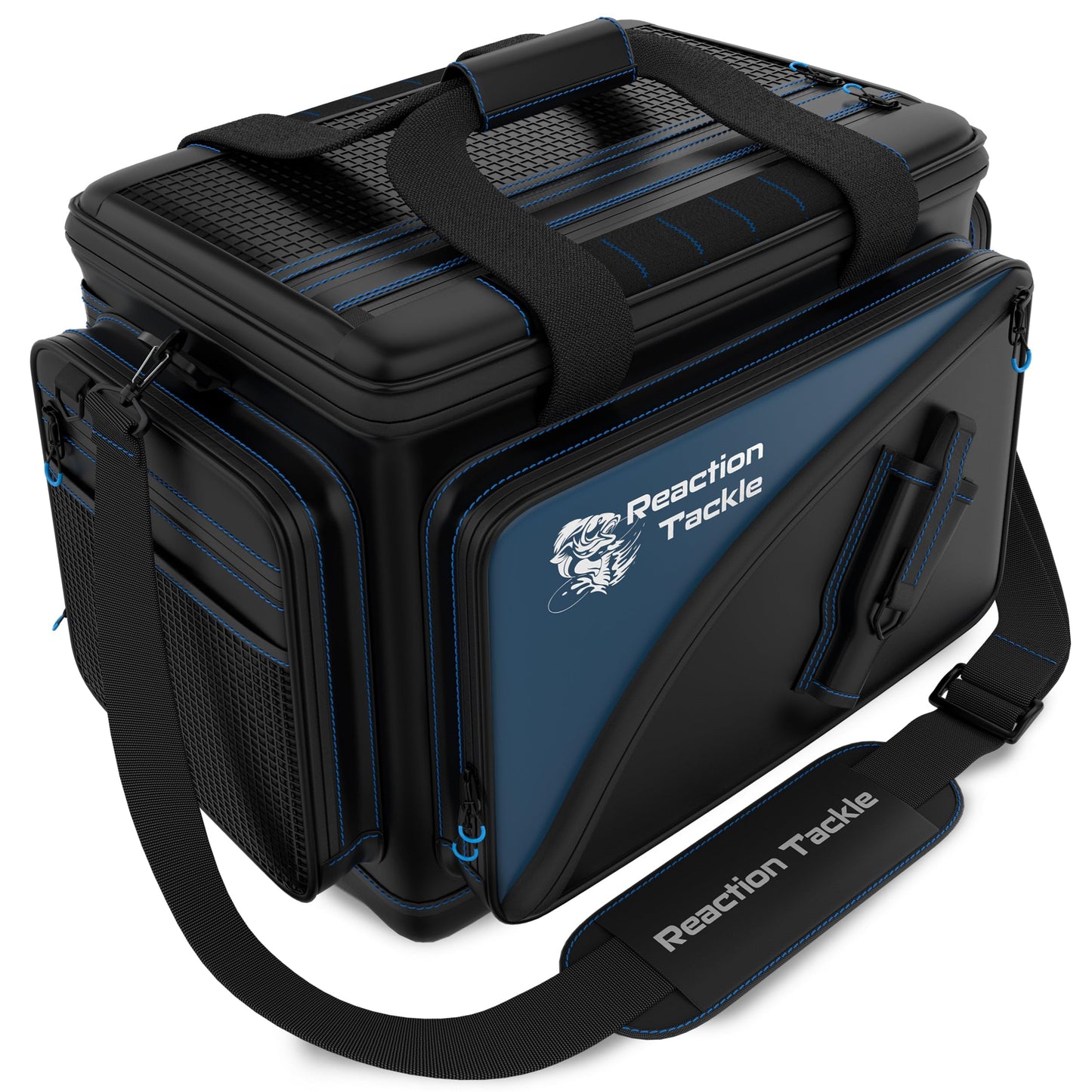 Reaction Tackle Fishing Tackle Bag – Salt Water Resistant Fishing Bag, 1000D PVC Waterproof Material, Tackle Box Organizer with Dividers for 3600 or 3700 Trays (Small, Medium, Backpack only fit 3600)