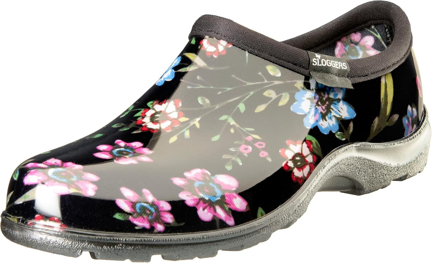 Sloggers Original Waterproof Rain and Garden Shoe for Women– Outdoor Slip-On Garden Clog - Made in The USA with Premium Comfort Insole and Arch Support - Classic Chicken Black, Size 8