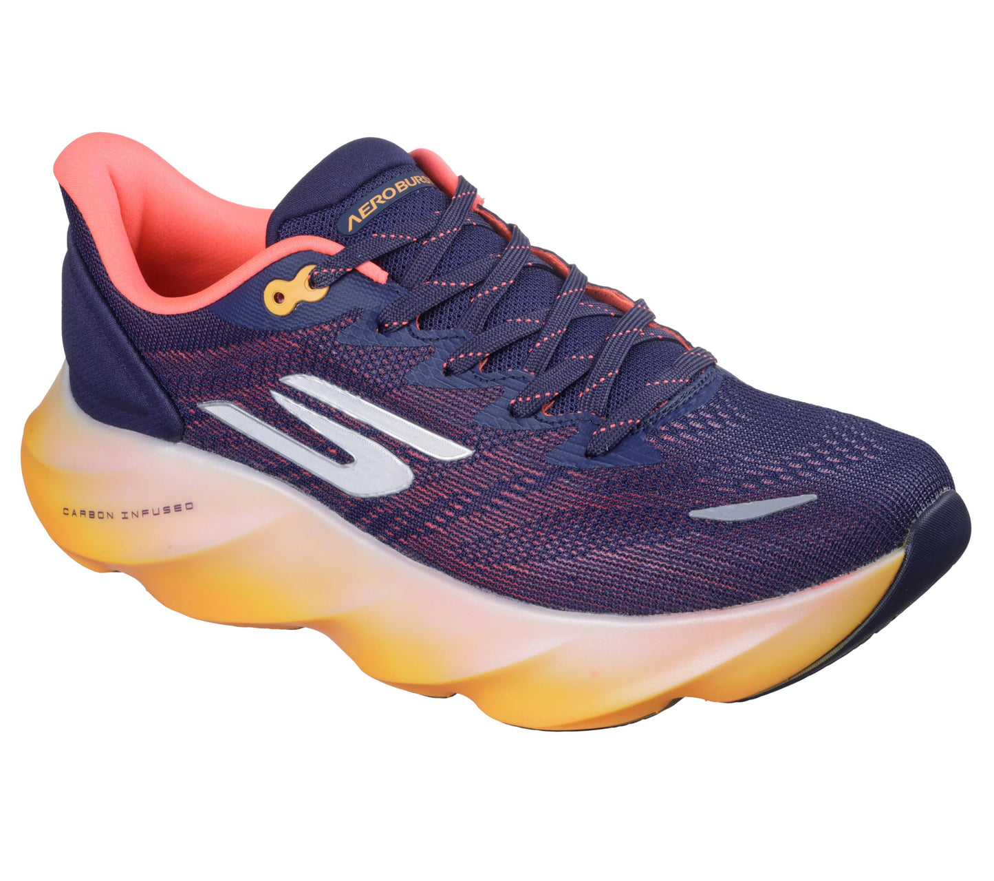 Skechers Men's Aero Burst Sneaker, Navy/Orange, 12