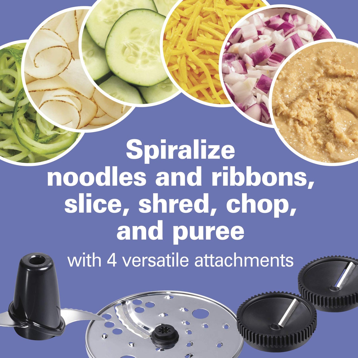 Hamilton Beach Food Processor & Vegetable Chopper for Slicing, Shredding, Mincing, and Puree, 10 Cups + Easy Clean Bowl Scraper, Black and Stainless Steel (70730)