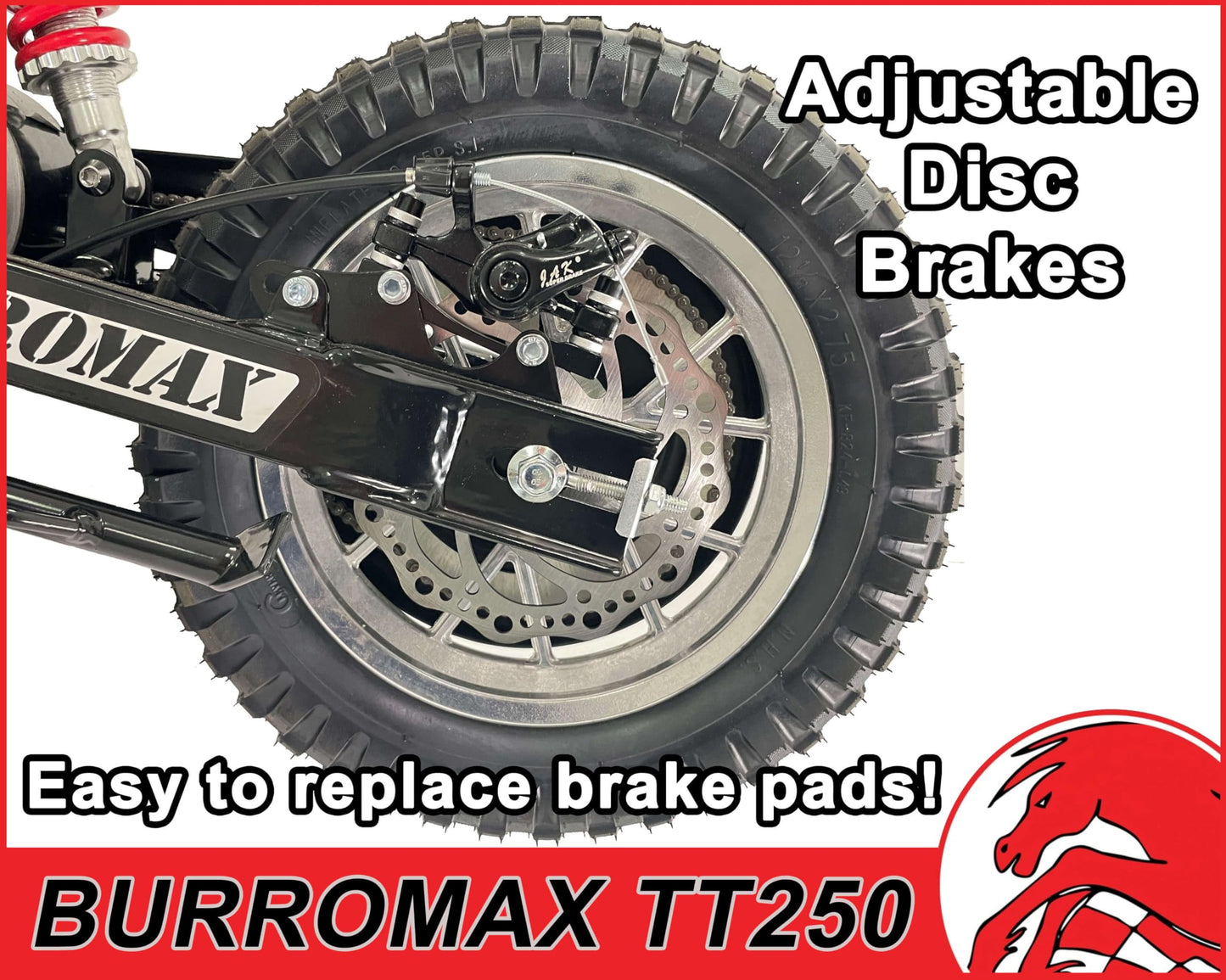 Burromax TT250 Electric Dirt Bike for Kids, 250w 24v 7ah, 2 Speeds, 14 Mph, Up to 150lb Rider, Off-Road Electric Mini Bike