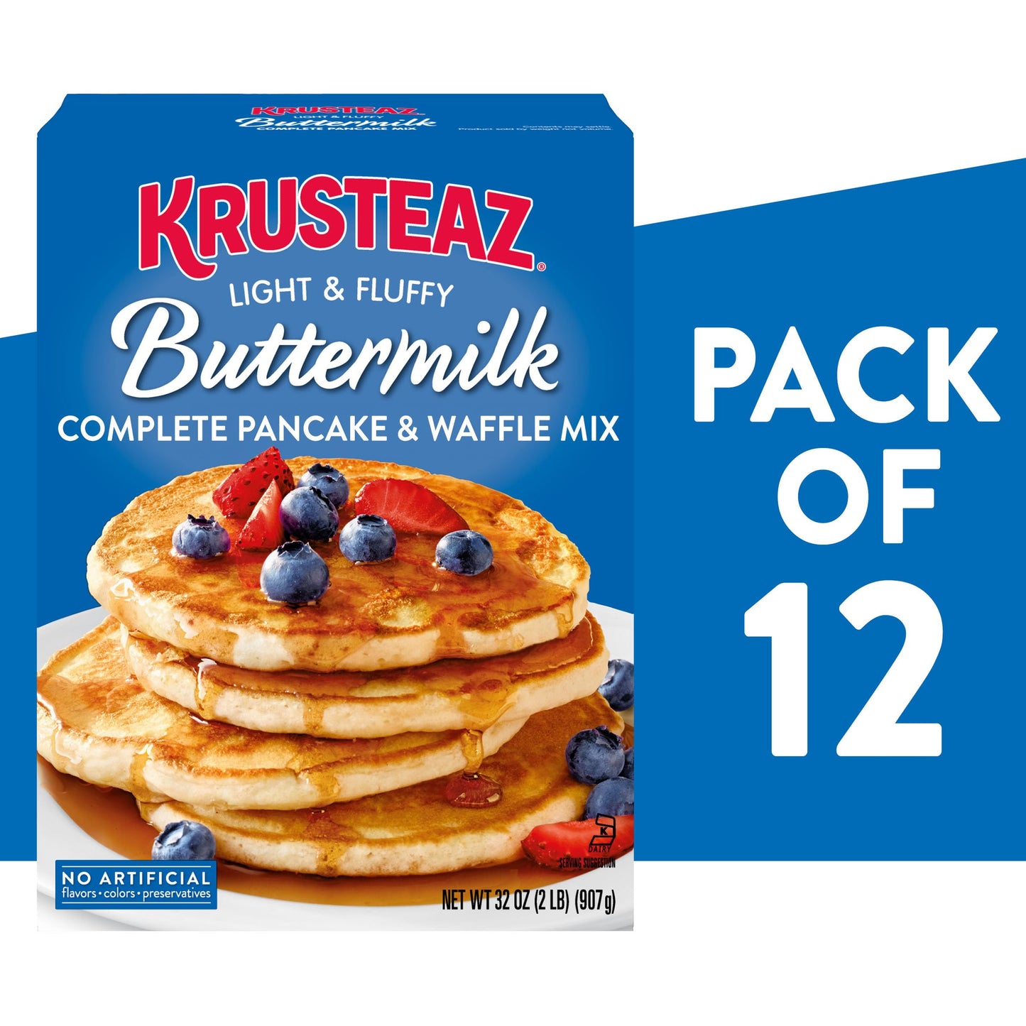 Krusteaz Complete Buttermilk Pancake and Waffle Mix, Light & Fluffy, 5 lb Bags (Pack of 6)