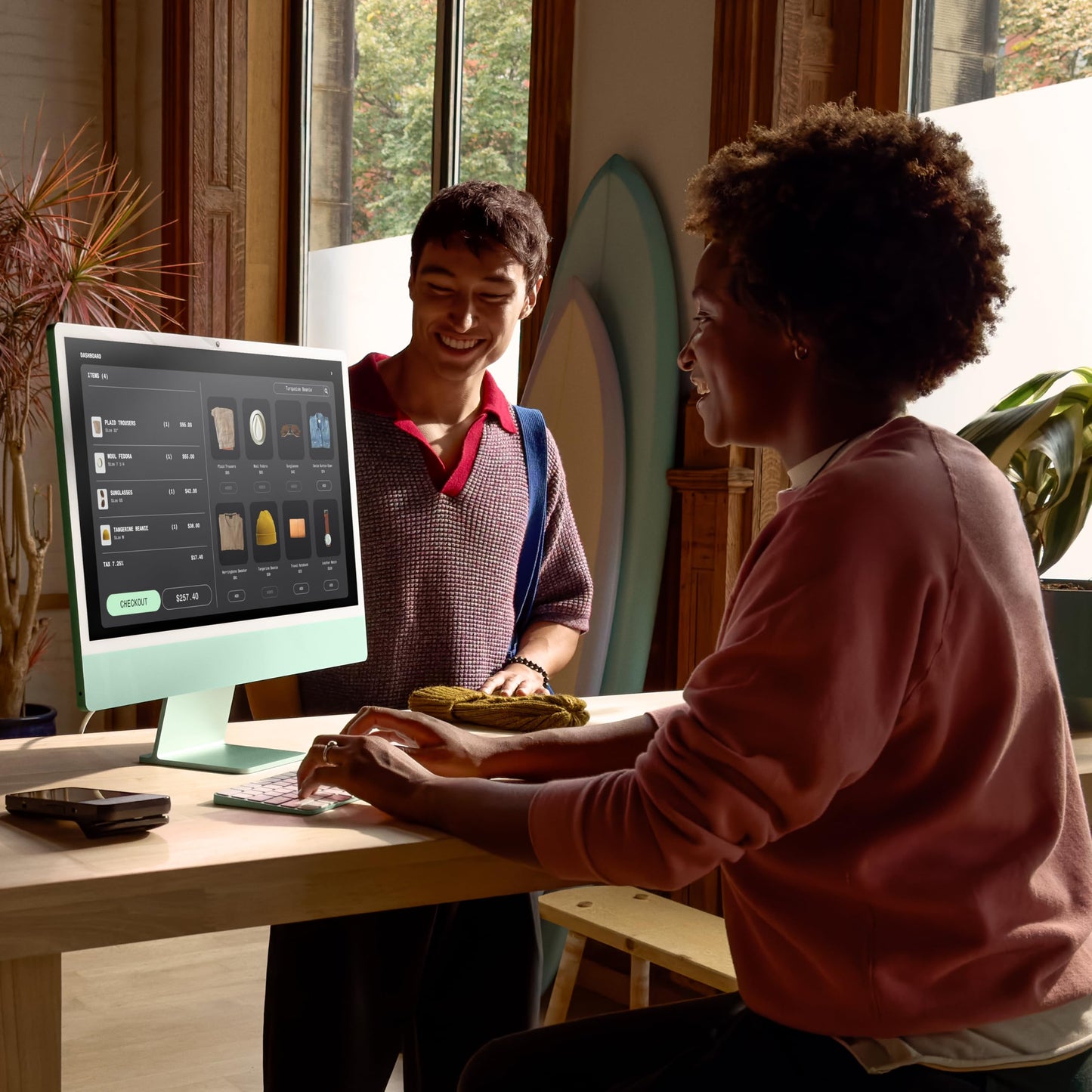 Apple 2024 iMac All-in-One Desktop Computer with M4 chip with 10-core CPU, 10-core GPU: Built for Apple Intelligence, 16GB Unified Memory, 256GB SSD Storage; Blue with AppleCare+ (3 Years)