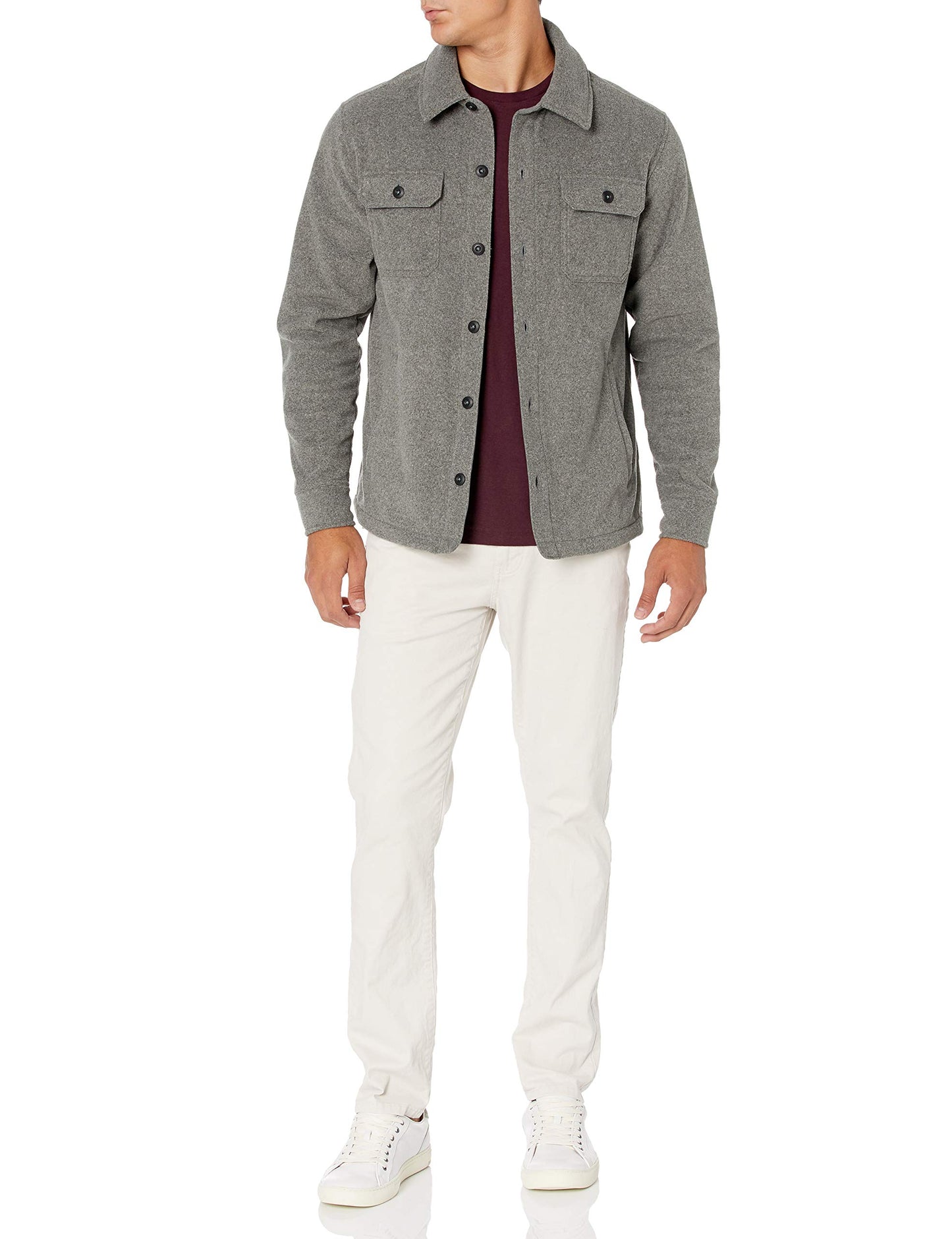 Amazon Essentials Men's Long-Sleeve Polar Fleece Shirt Jacket