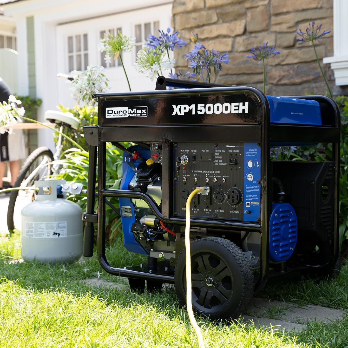 DuroMax XP13000EH 13,000-Watt Dual Fuel Portable Generator - Gas & Propane, Electric Start, Whole Home Backup Power, Transfer Switch Ready, RV & Emergency Ready