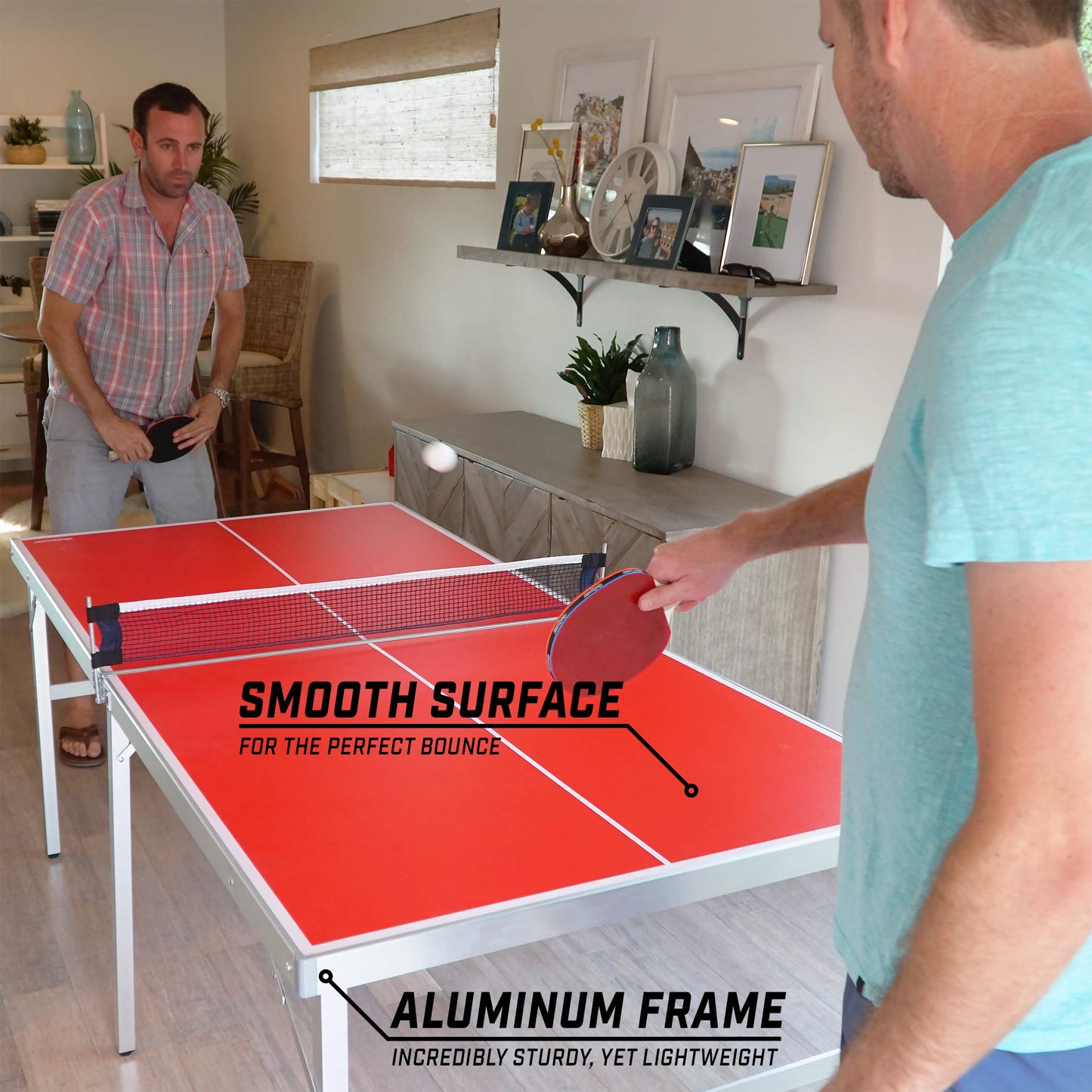 GoSports 6 ft x 3 ft Mid-size Table Tennis Game Set - Indoor / Outdoor Portable Game with Net, 2 Paddles and 4 Balls