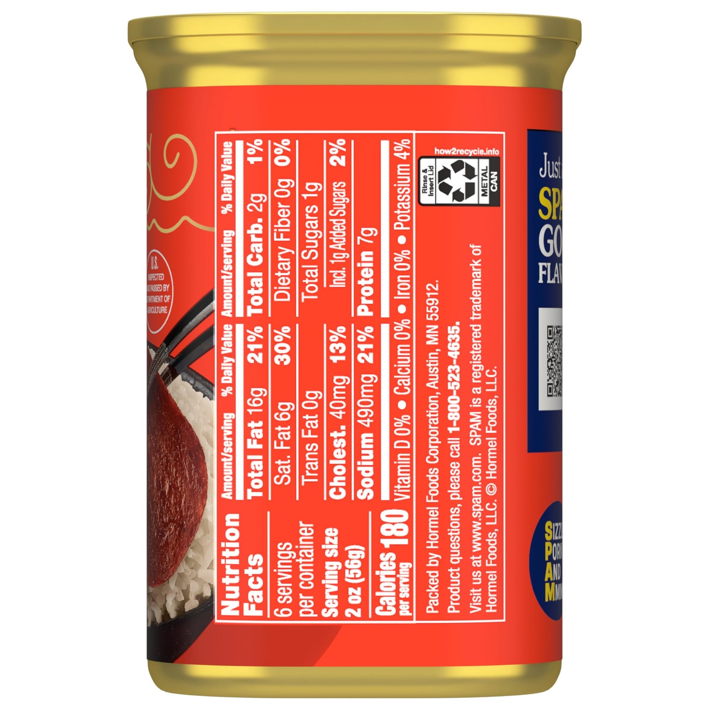 SPAM with Real HORMEL Bacon, 7 g protein, 12 oz (Pack of 12)