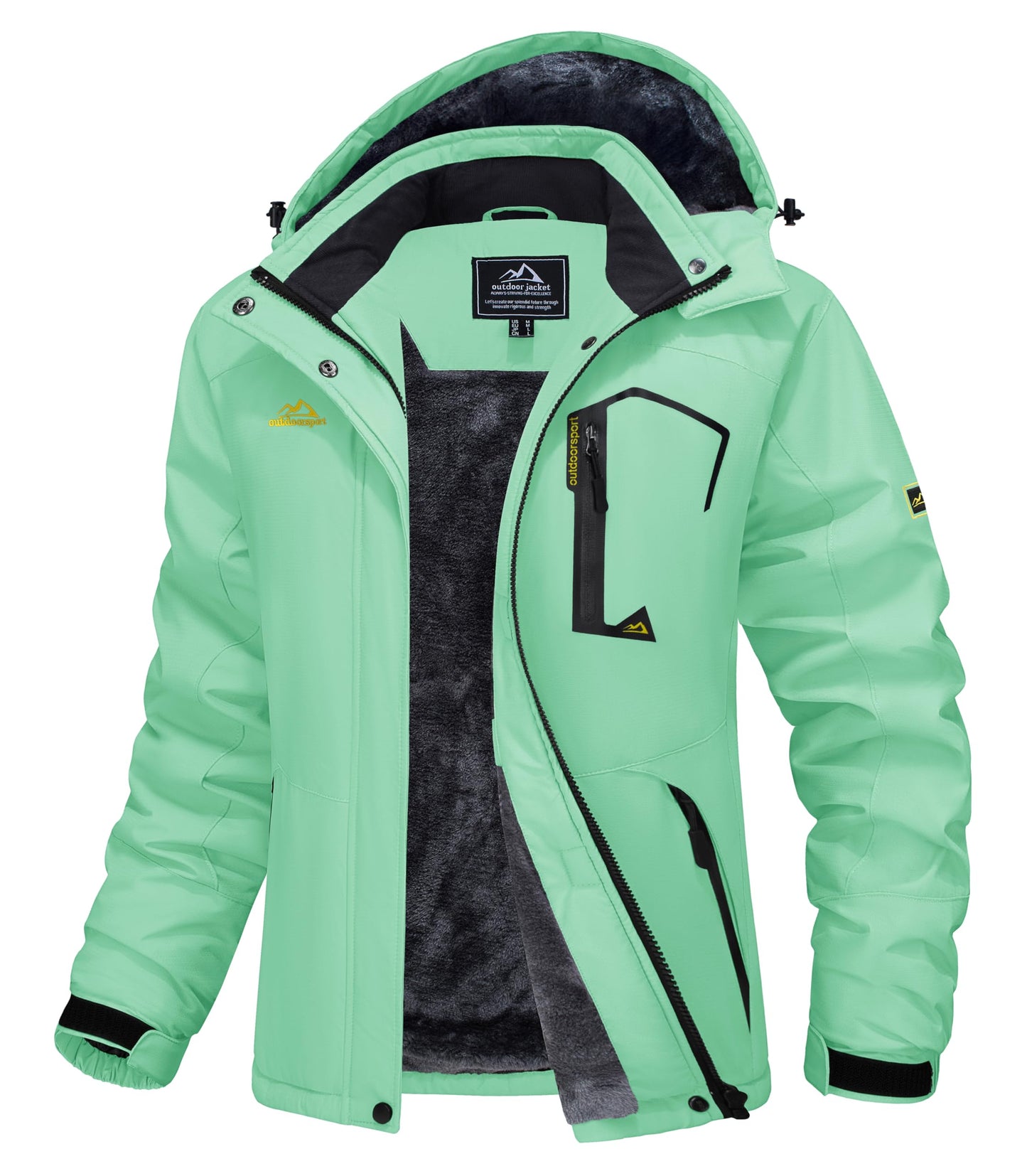 MAGCOMSEN Women's Ski Jacket Waterproof Insulated Snow Jacket Warm Windproof Winter Coats with Hood Fleece Lined Jacket