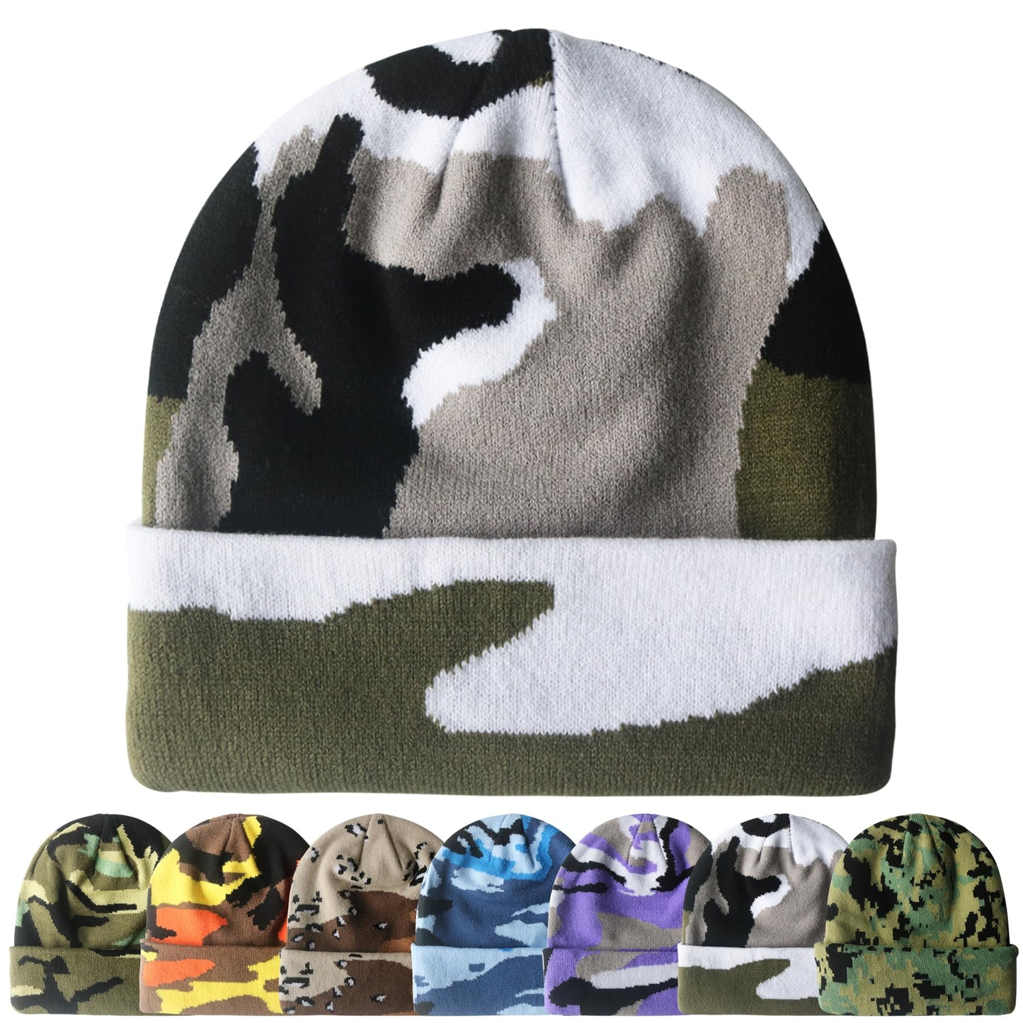 PFFY Beanie for Men Women Unisex Knit Cuffed Plain Winter Beanies Hats Skull Cap