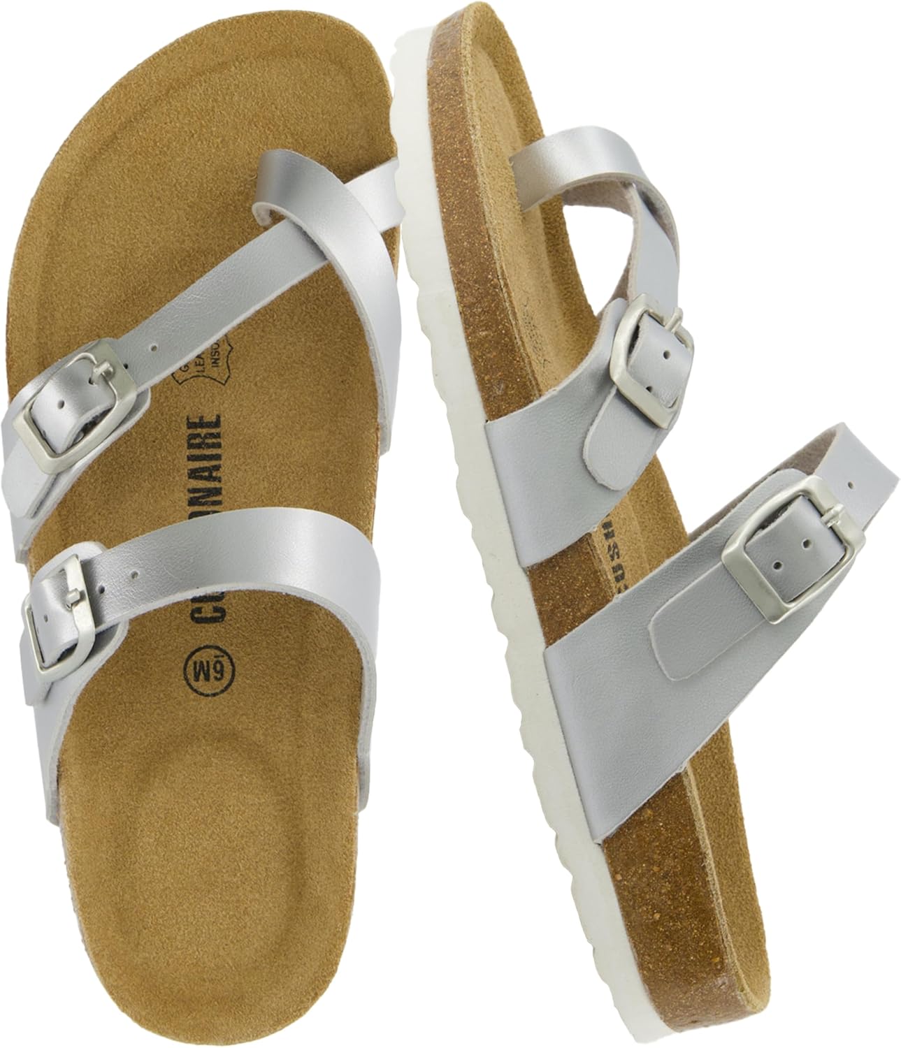 CUSHIONAIRE Women's Luna Cork Footbed Sandal With +Comfort