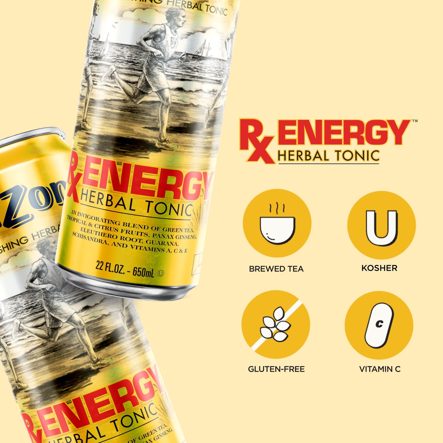 AriZona Green Tea with Ginseng and Honey - Big Can, 22 Fl Oz (Pack of 12)