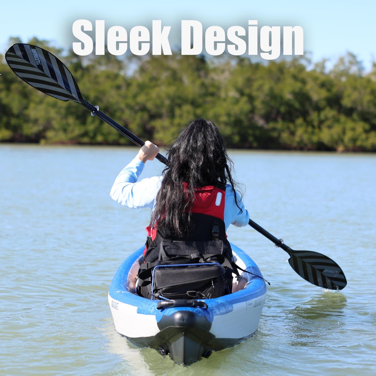 Sea Eagle RazorLite Inflatable Kayak - Lightweight, Drop Stitch, High Speed Touring Kayak - Solo or Tandem - Tall Back Seat(s), Paddle(s), Backpack, Skeg and Pump