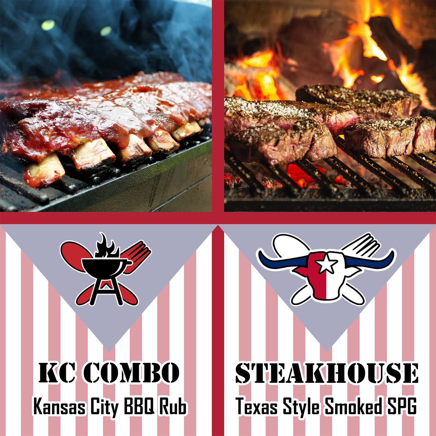 THE TAILGATE FOODIE Rare Pitmaster Gourmet Seasonings | 8 pc Grill Essentials Gift Set | 6 Secret Competition BBQ Spice Blends for Ribs, Pork, Brisket, Chicken, Fish, Steak *Great Christmas Gift*