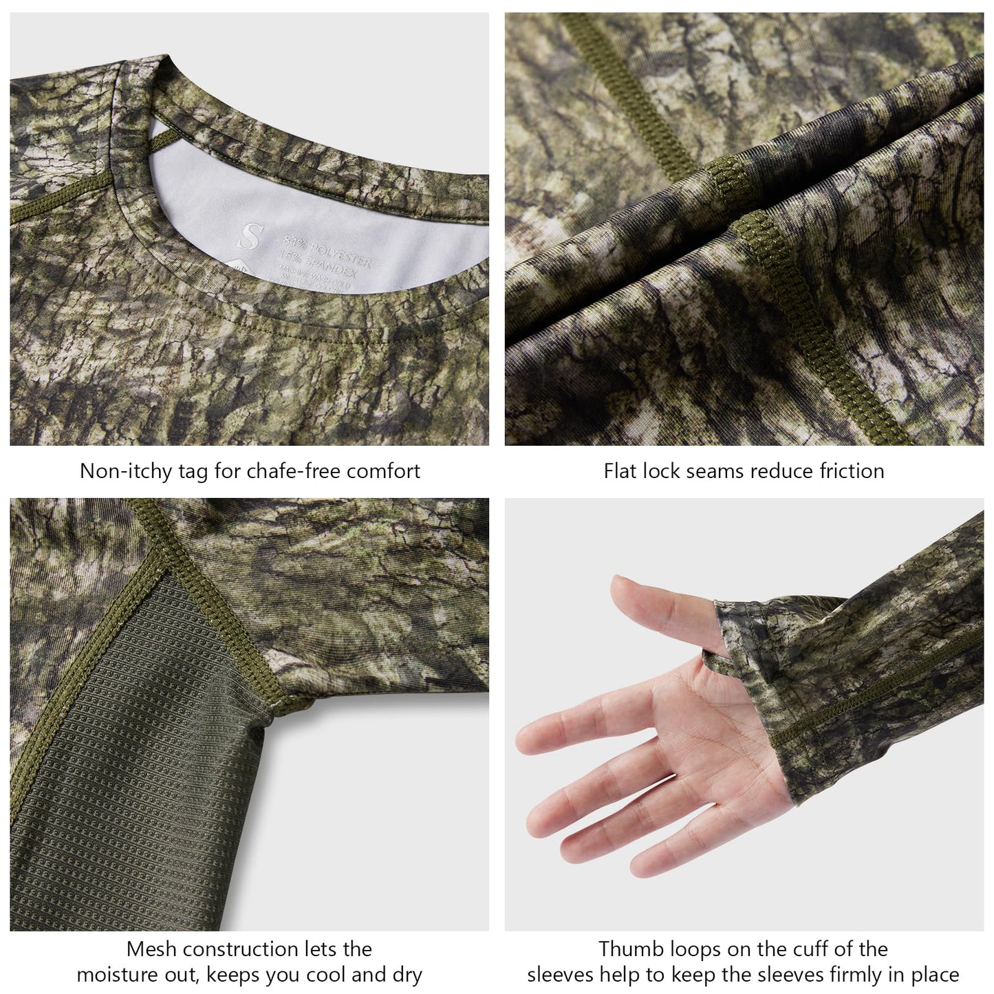 BASSDASH Women’s Camo Hunting Shirt Long Sleeve UPF 50+ Sun Protection Performance Tee Fishing Hiking