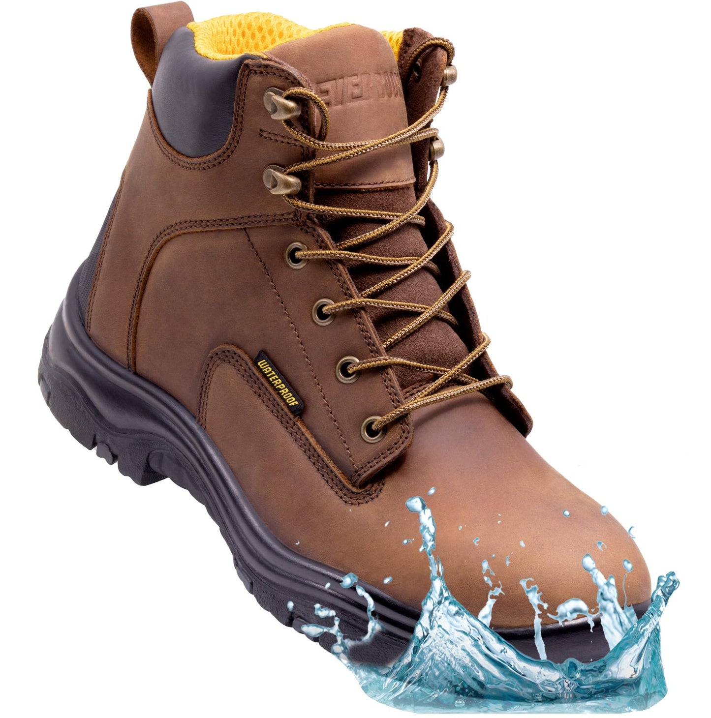 EVERBOOTS ULTRA DRY Men's Waterproof Hiking Work Boots, Lightweight Ultility Leather Shoes, Water Proof Tactical Military Outdoor Ankle Mens Boot for Construction, Roofing, Hunting, Winter Trails