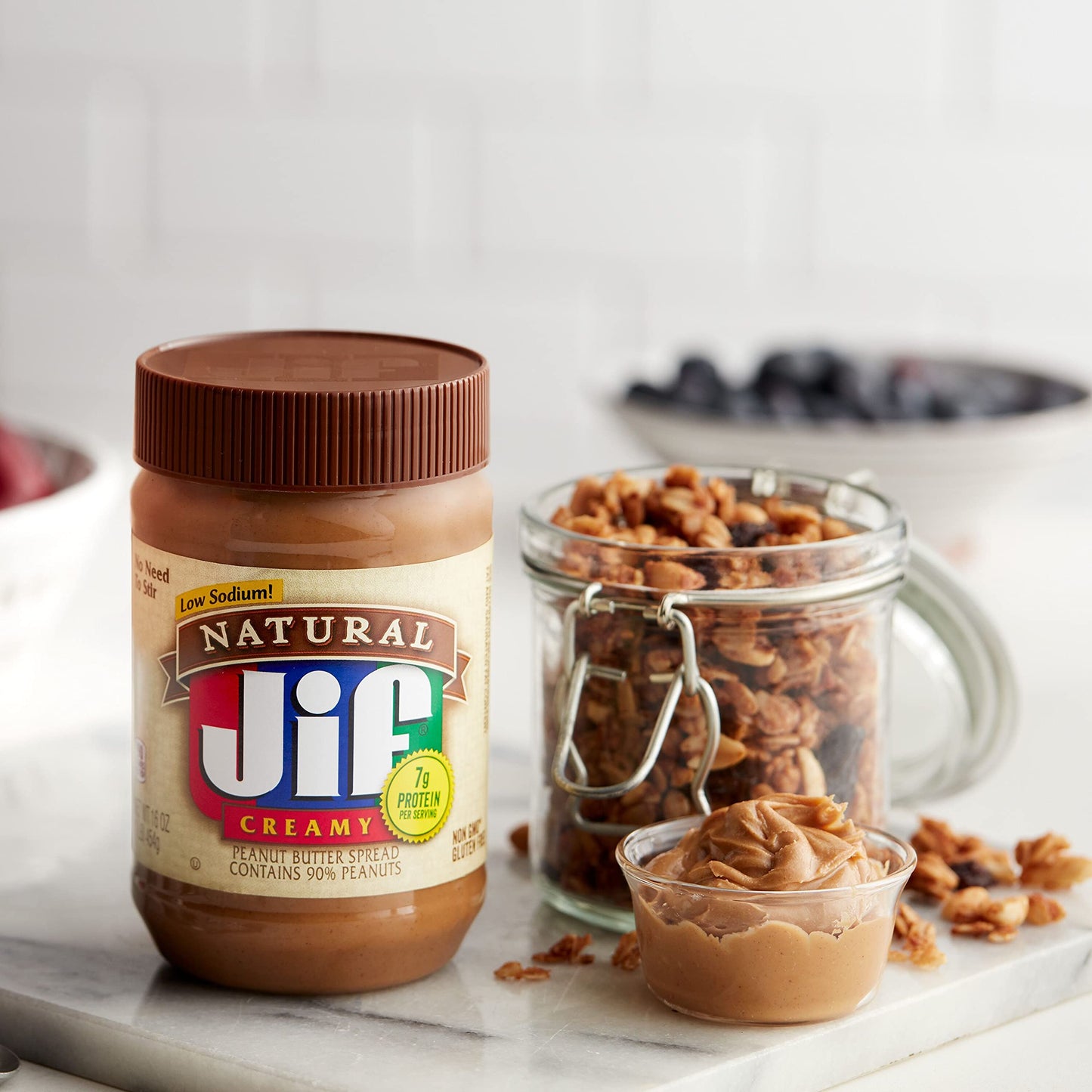 Jif Natural Creamy Peanut Butter Spread and Honey – Contains 80% Peanuts, 16 Ounces
