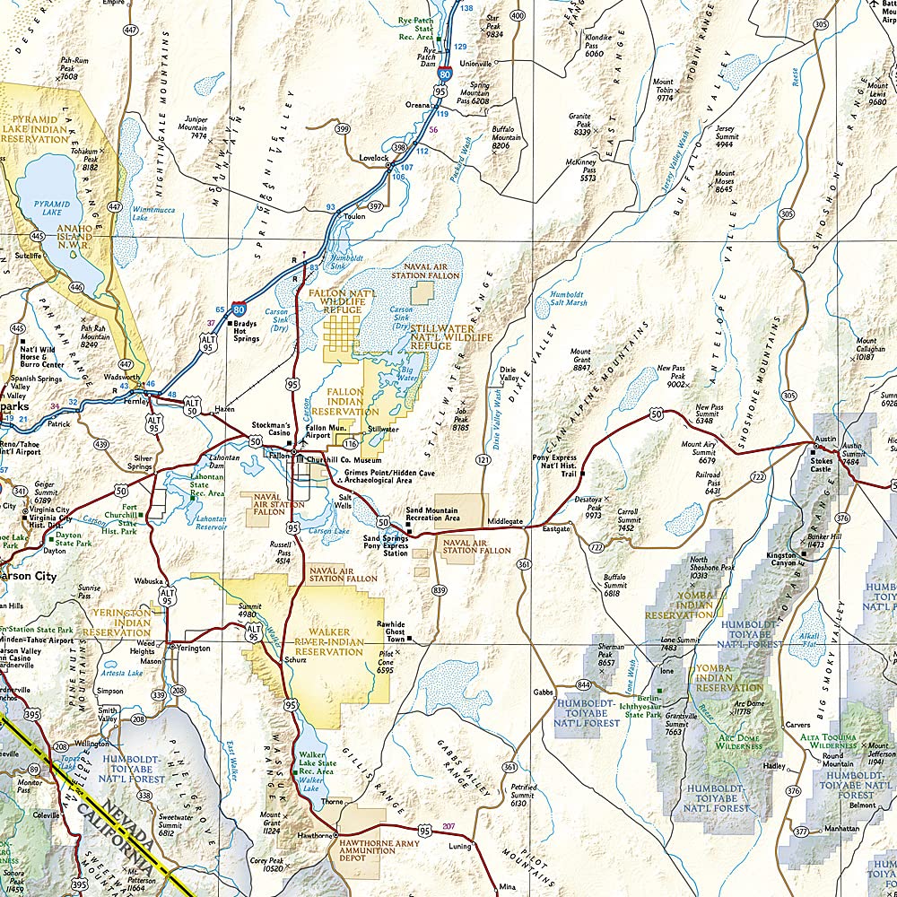 United States, California and Nevada Map (National Geographic Adventure Map, 3119)