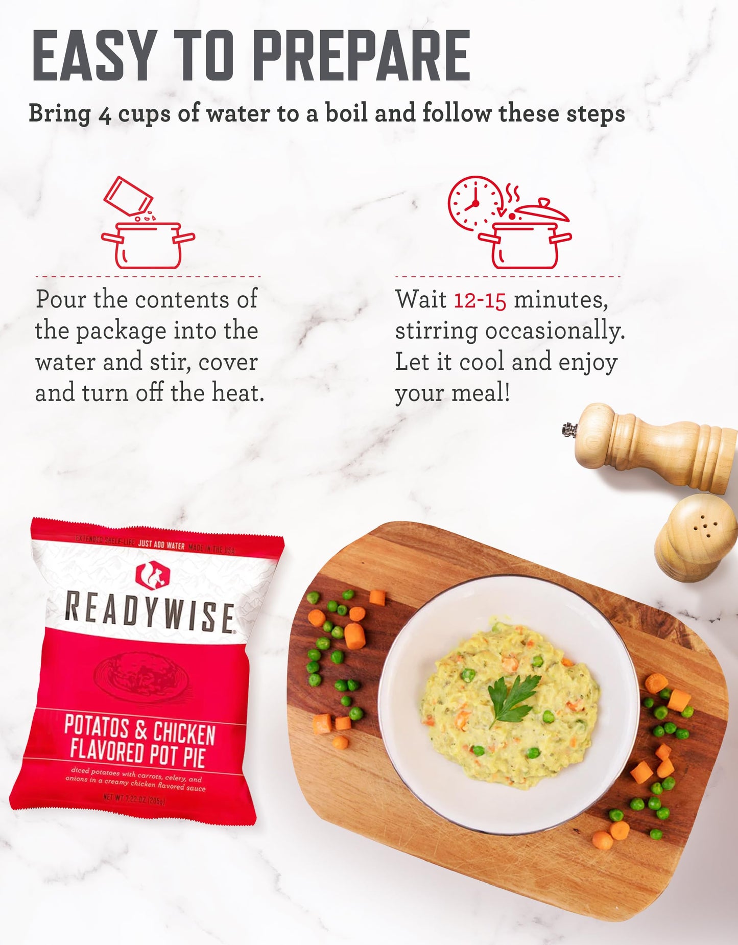READYWISE - Emergency Food Supply Bucket, 120 Servings, MRE Meal Food Supply, Premade, Freeze Dried Survival Rations for Hiking, Adventure & Camping Essentials, Individually Packaged, 25 Year Shelf Life