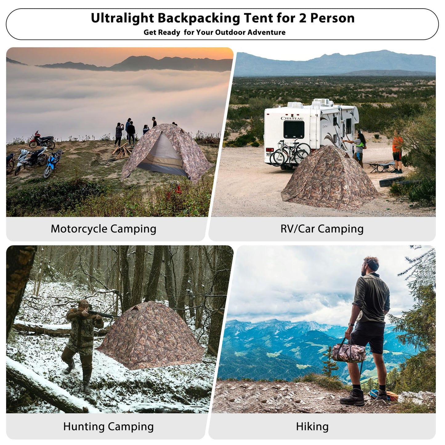 GEERTOP Ultralight 2 Person Backpacking Tent 4 Season Waterproof Camping Tent Double Layer Cold Weather Easy Set Up Tents for Family Camp, Hiking, Hunting Outdoor Mountaineering Travel