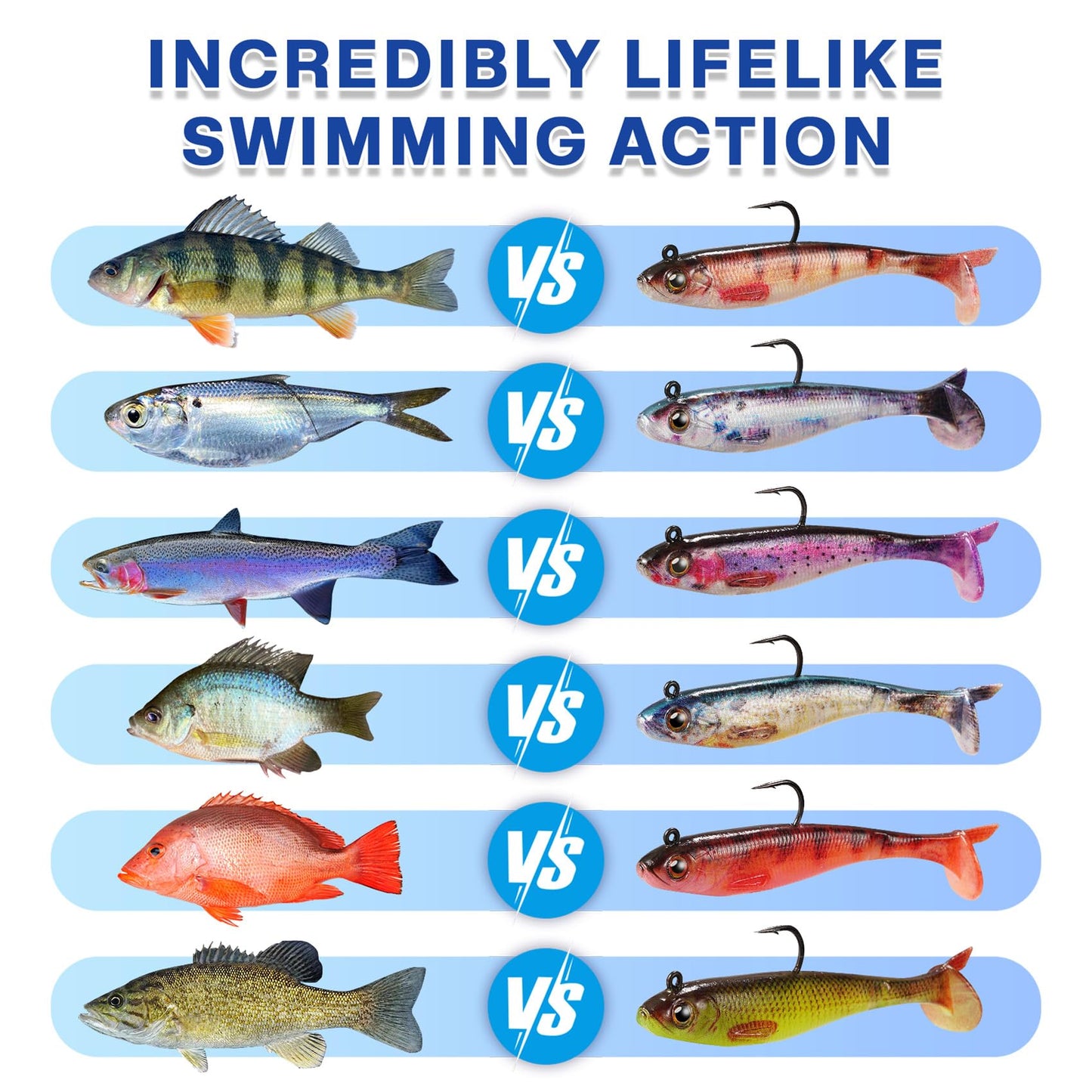 2.5/3.5In Swim Baits for Bass Fishing, Pre-Rigged Jig Heads Soft Plastic Walleye Fishing Lures, Paddle Tail Swimbaits for Bass Fishing, Fishing Bait for Freshwater Saltwater Gifts