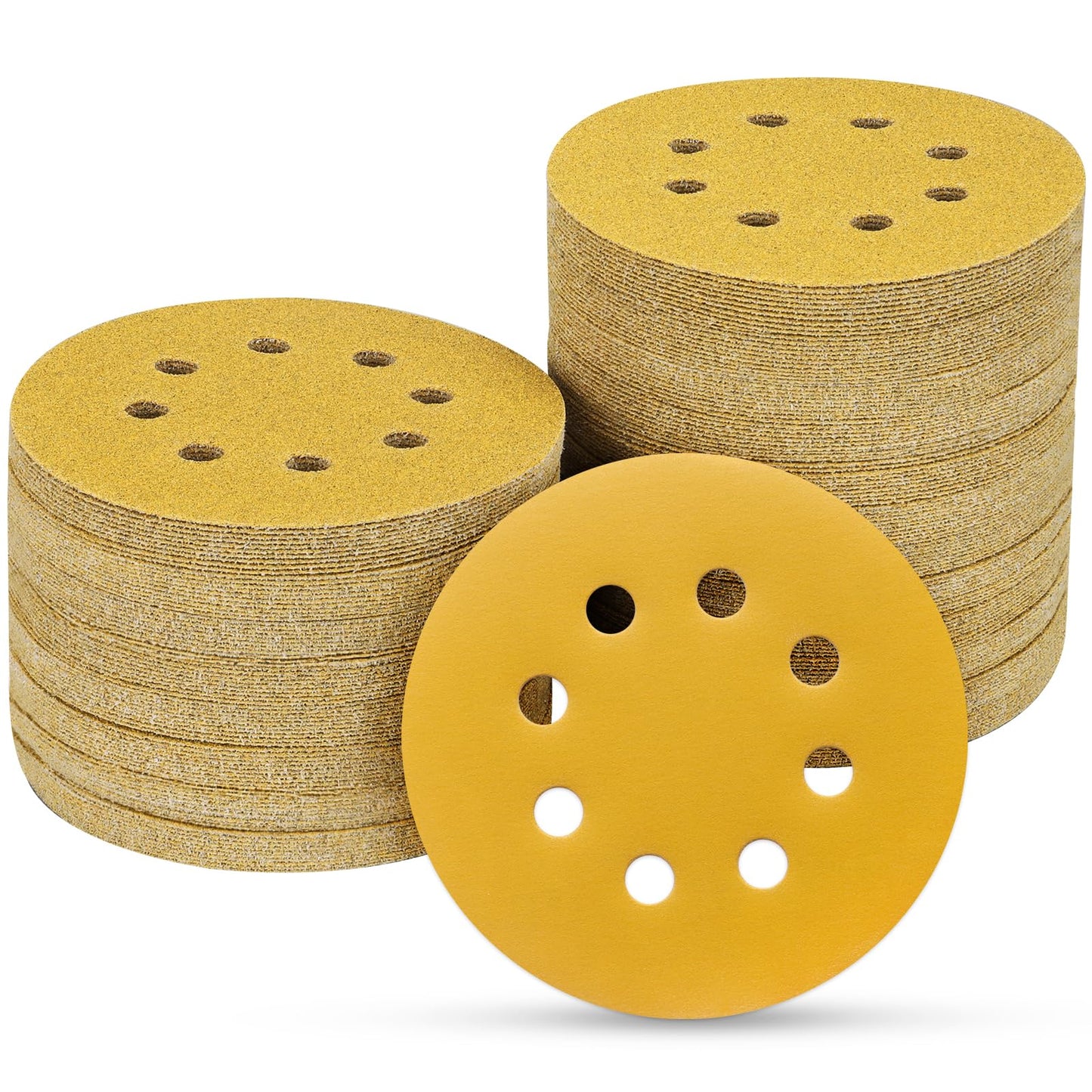 100 PCS 5 Inch Sanding Discs 120 Grit, Round Hook and Loop Sandpaper for Random Orbital Sander