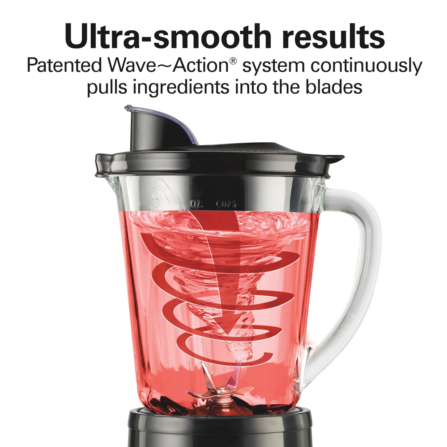 Hamilton Beach Wave Crusher Blender For Smoothies With 40 Oz Glass Jar and 14 Functions, Ice Sabre Blades & 700 Watts for Consistently Smooth Results, Black + Stainless Steel (54221)
