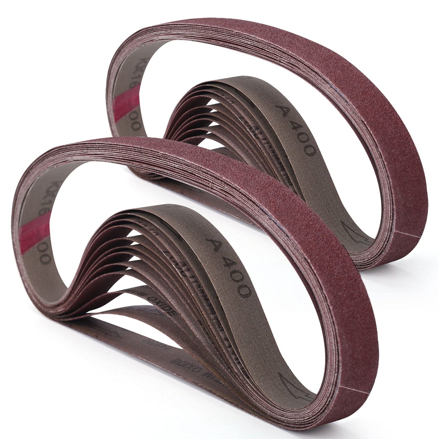 3×18 Inch Belt Sander Sanding Belt, 21 Pack Belt Sander Paper 40/60/80/120/180/240/400 Grits Assortment Aluminum Oxide Sanding Belts for Belt Sander Knife Sharpening Wood Metal Polishing