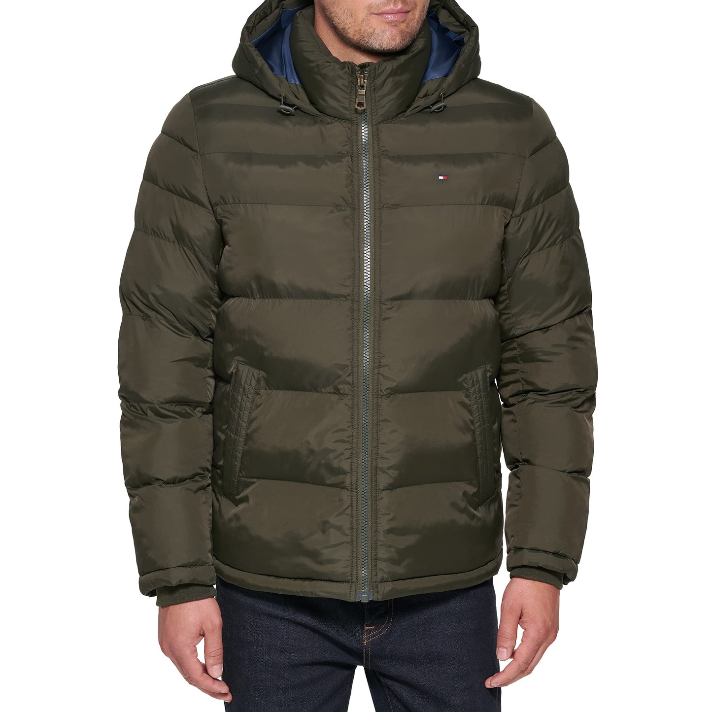 Tommy Hilfiger Men's Down Alternative Hooded Puffer Jacket (Standard and Big & Tall)