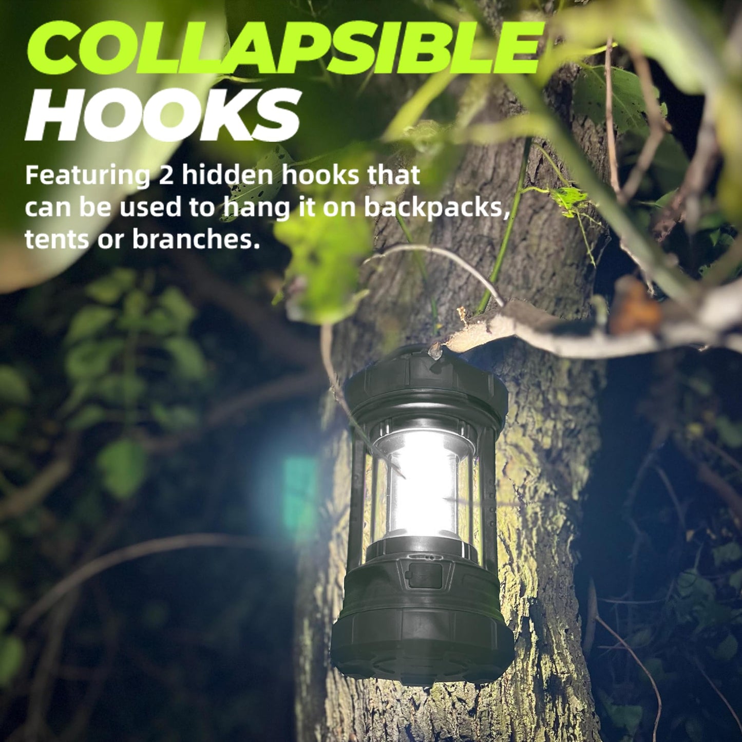 Rechargeable Camping Lantern, 3000LM 5 Light Modes Camping Light 4400 Capacity Phone Charger LED Impact-Resistant Flashlight Lantern Portable Waterproof Hurricane Lanterns for Emergency(Pale Green)