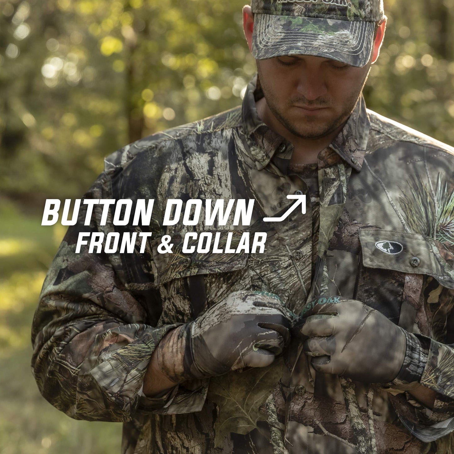 Mossy Oak Men's Tibbee Technical Lightweight Camo Hunting Shirt