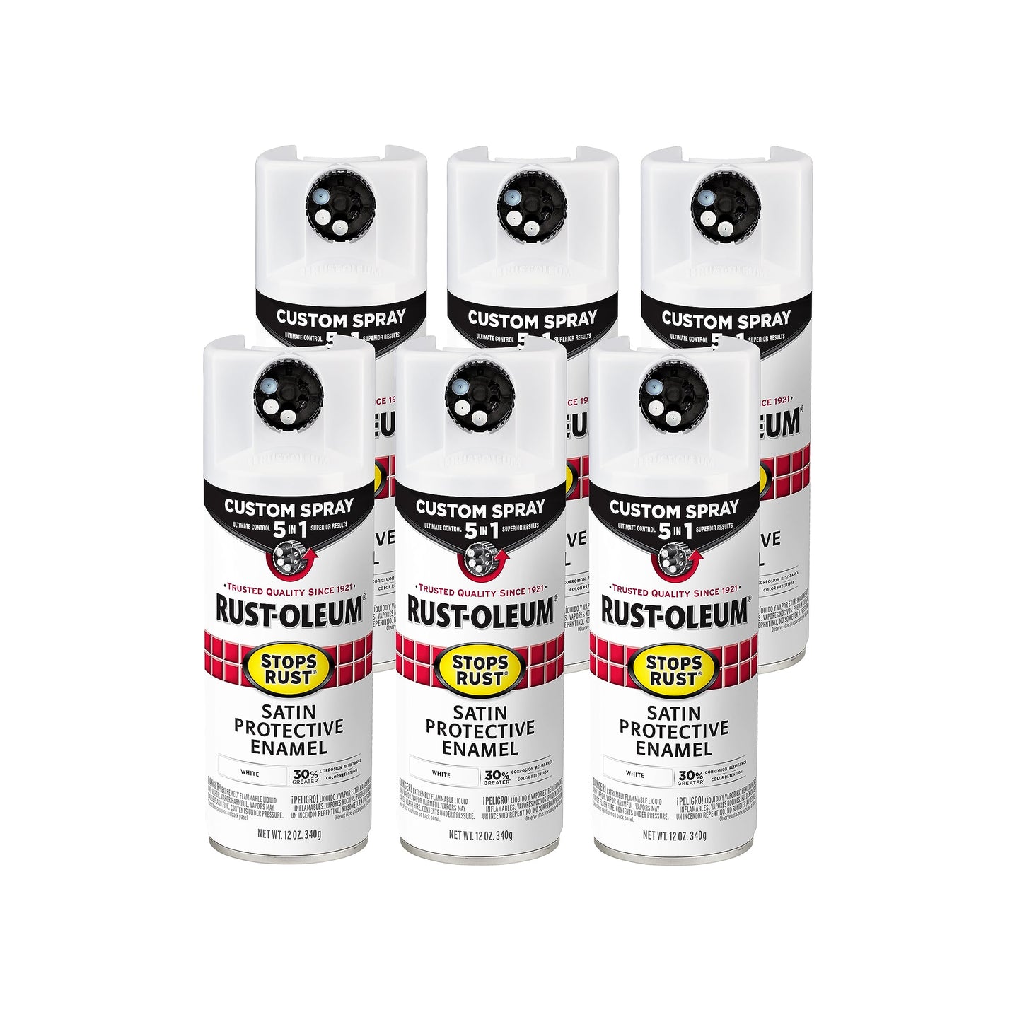 Rust-Oleum 376892 Stops Rust Custom Spray 5-in-1 Spray Paint, 12 oz, Gloss Leather Brown
