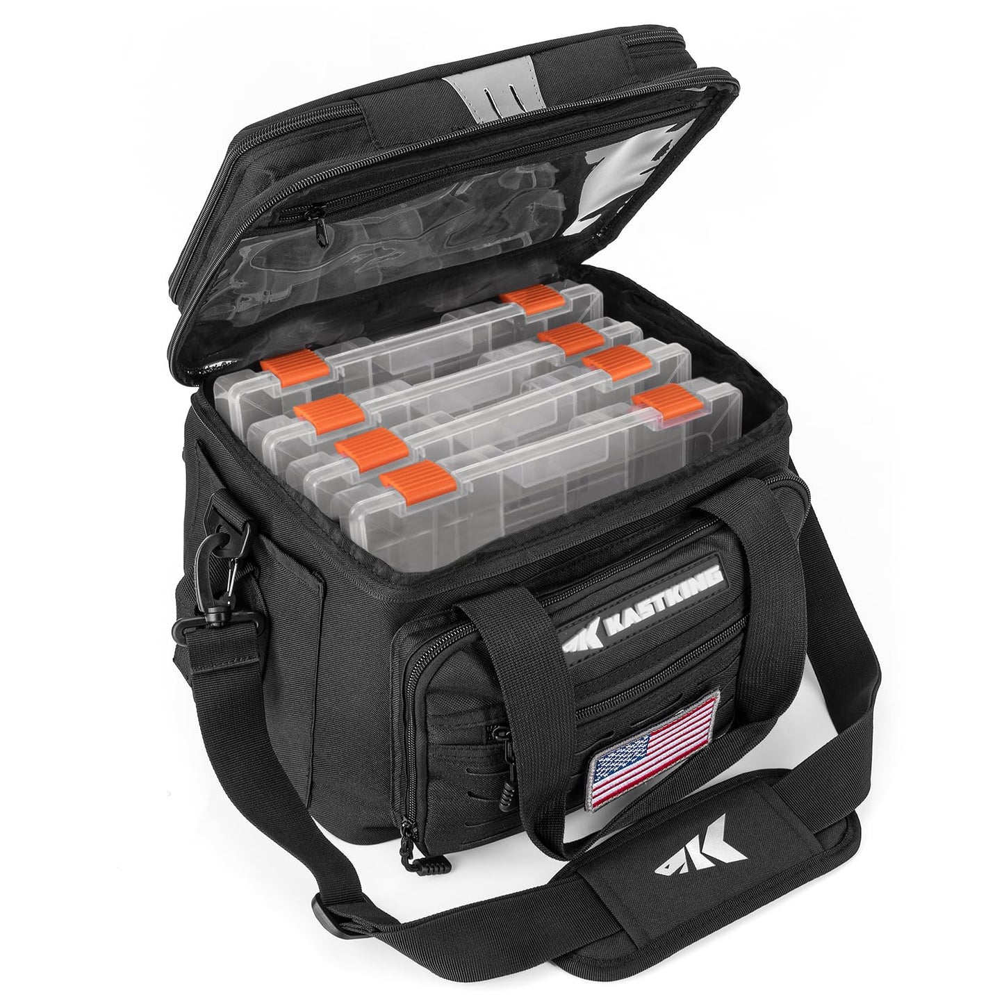 KastKing Karryall Fishing Tackle Bags with 4 * 3600 Tackle Trays - Saltwater & Freshwater Fishing Gear Storage