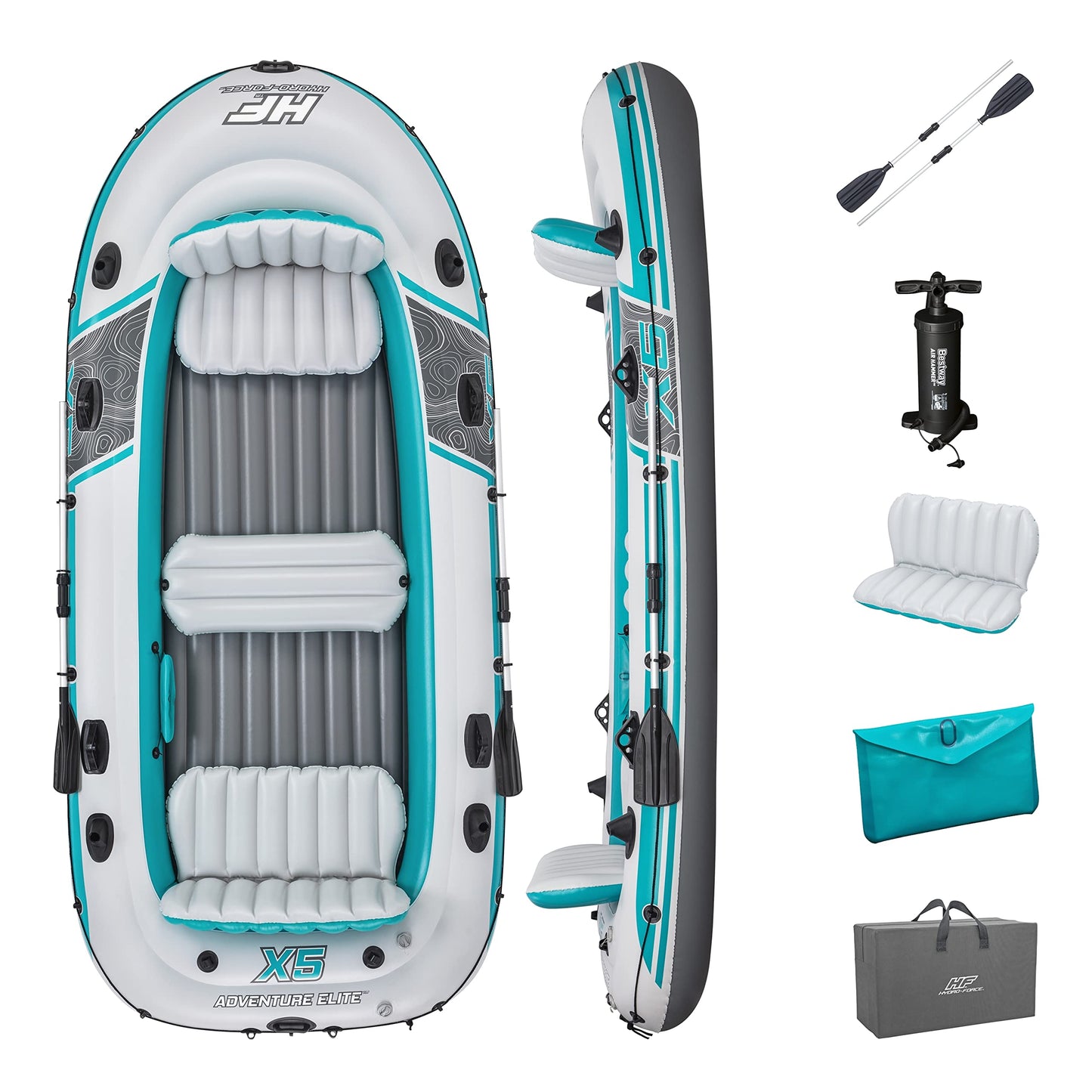 Bestway Hydro-Force Inflatable Raft Set | Inflatable Boat for Kids and Adults | Great for Ponds, Lakes, Rivers