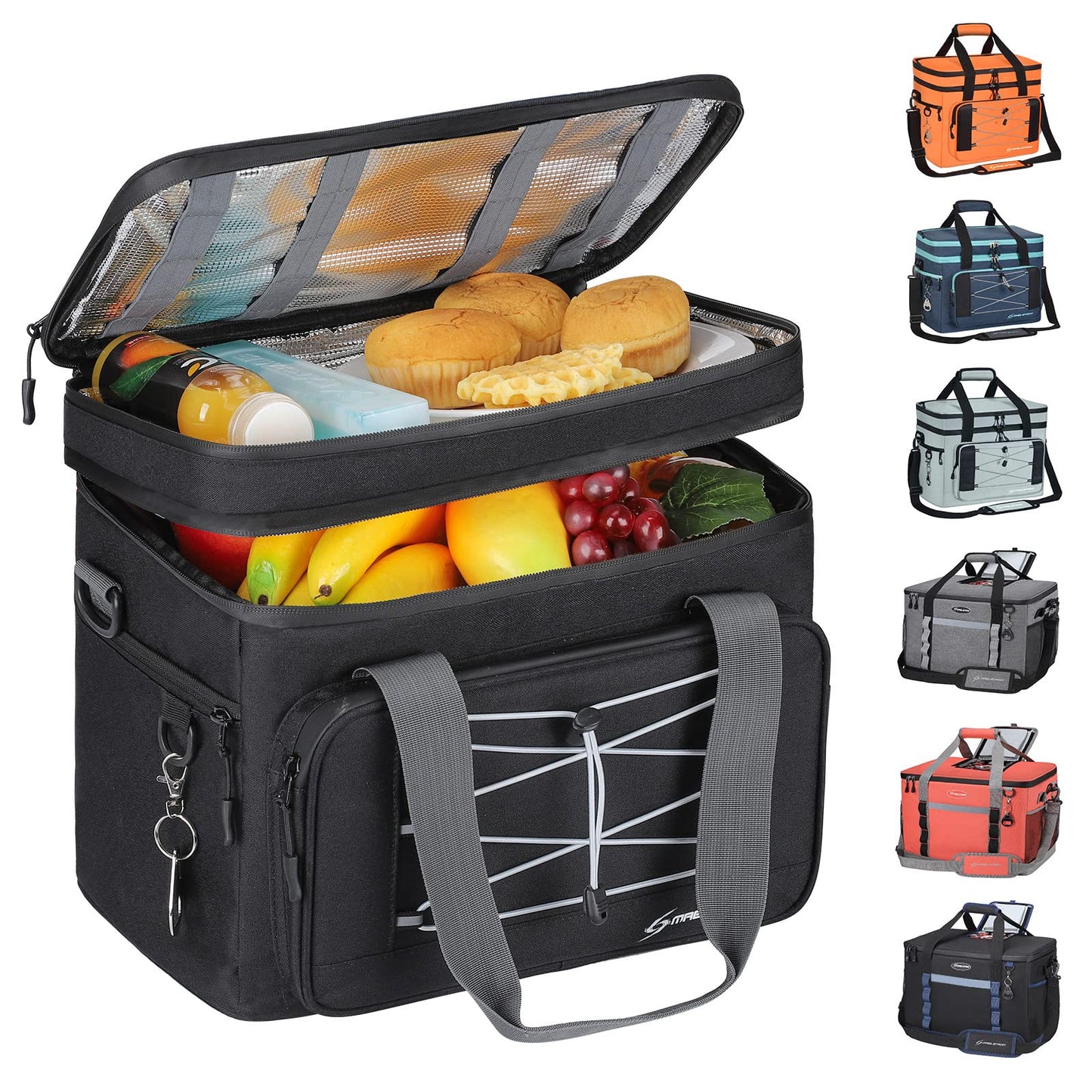 Maelstrom Soft Cooler Bag,Collapsible Soft Sided Cooler,24/30/60/75 Cans Beach Cooler,Ice Chest,Large Leakproof Camping Cooler,Portable Travel Cooler for Grocery Shopping,Camping,Road Trips