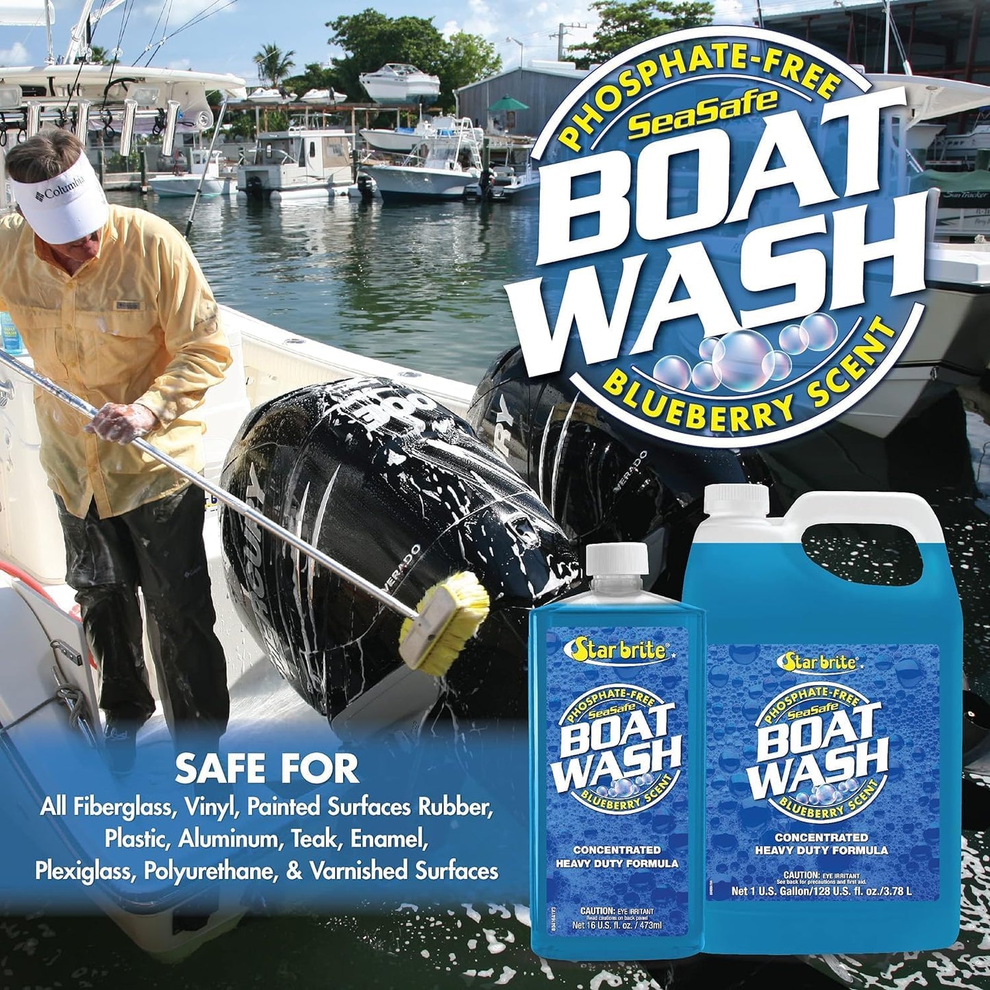 STAR BRITE Complete Boat Care Kit - Durable Vinyl Bucket with Marine-Grade Cleaners & Tools (083701N)